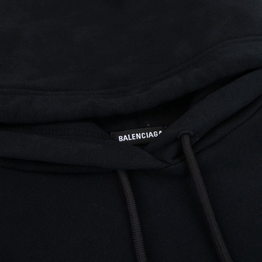 Balenciaga Paris Flag Hoodied Sweatshirt Black