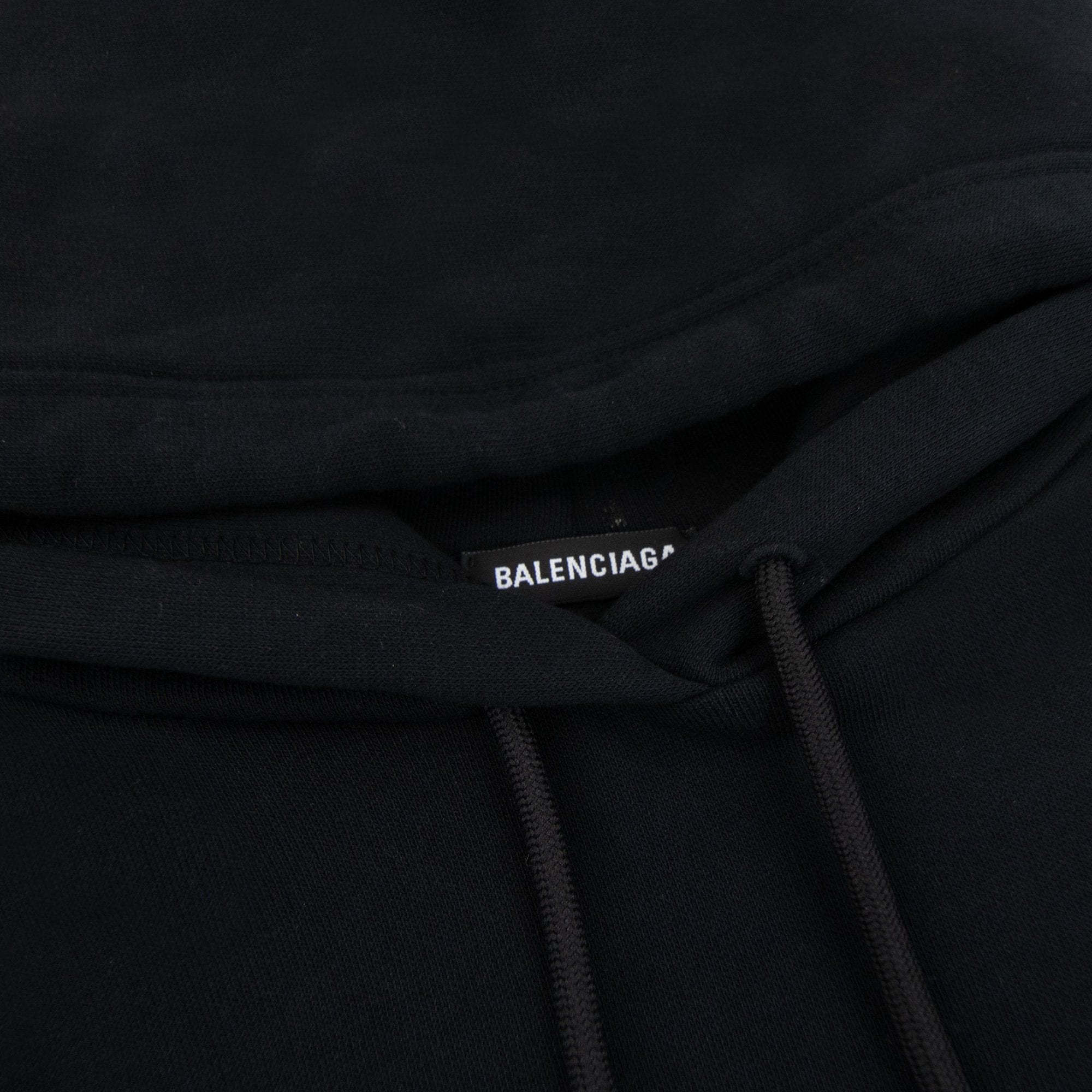 Balenciaga Paris Flag Hoodied Sweatshirt Black