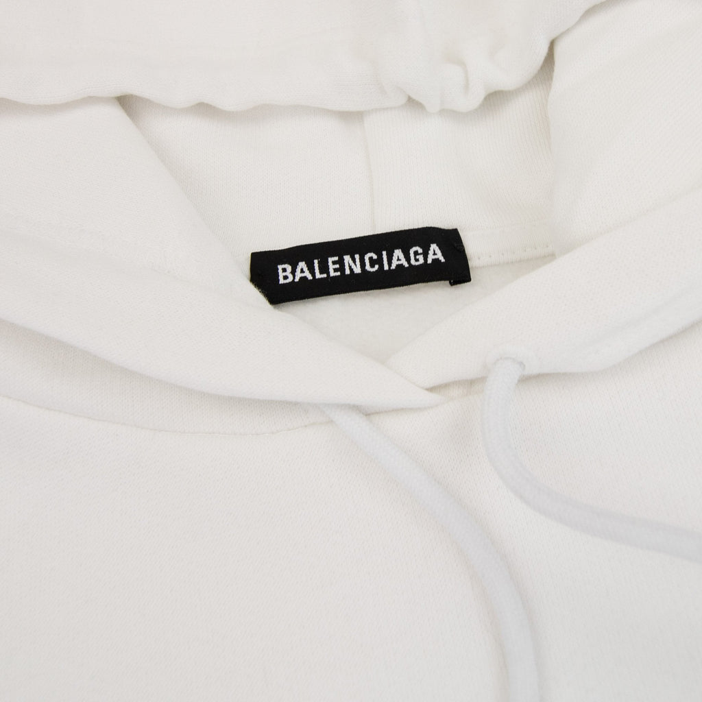 Balenciaga Paris Flag Hoodied Sweatshirt White 9000