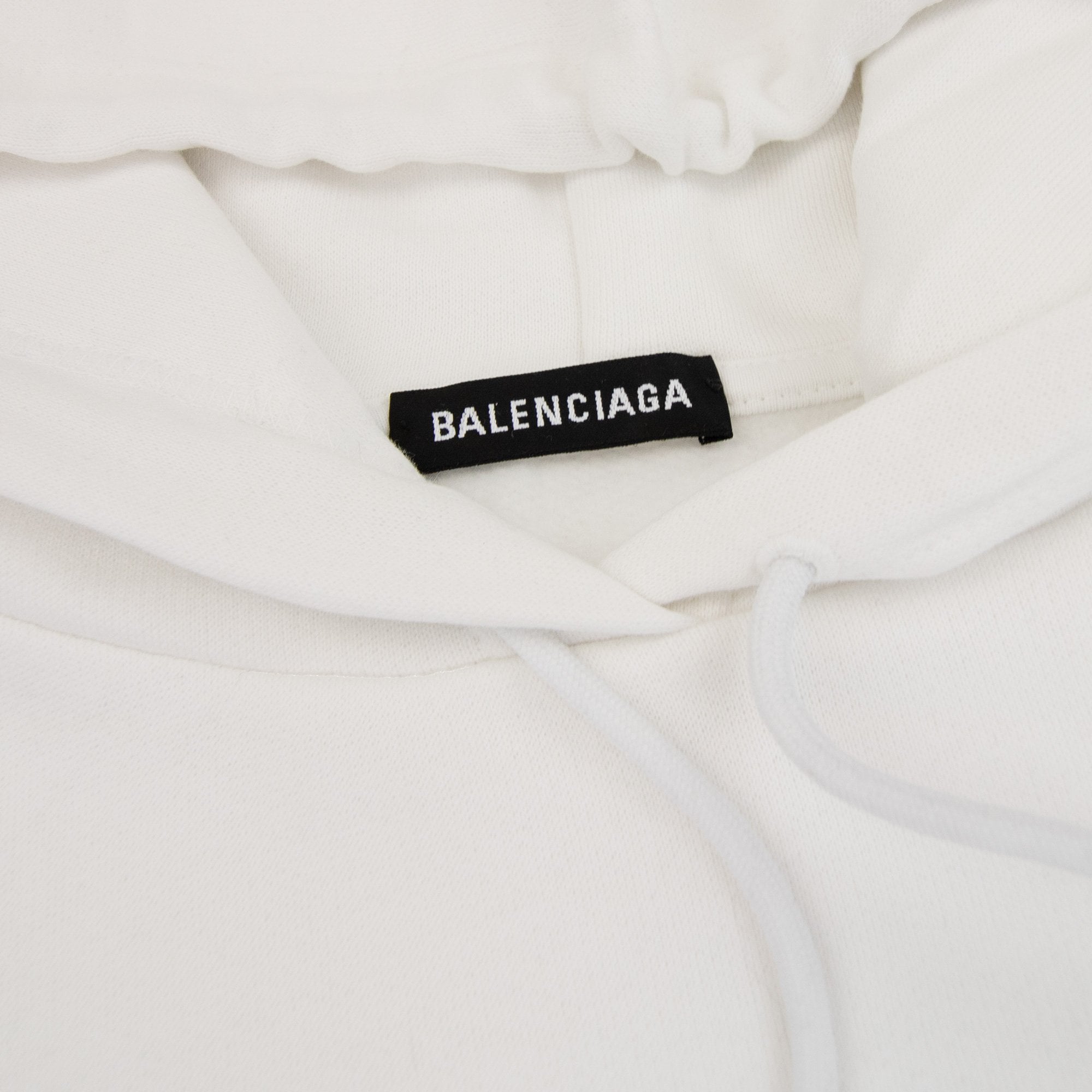 Balenciaga Paris Flag Hoodied Sweatshirt White 9000