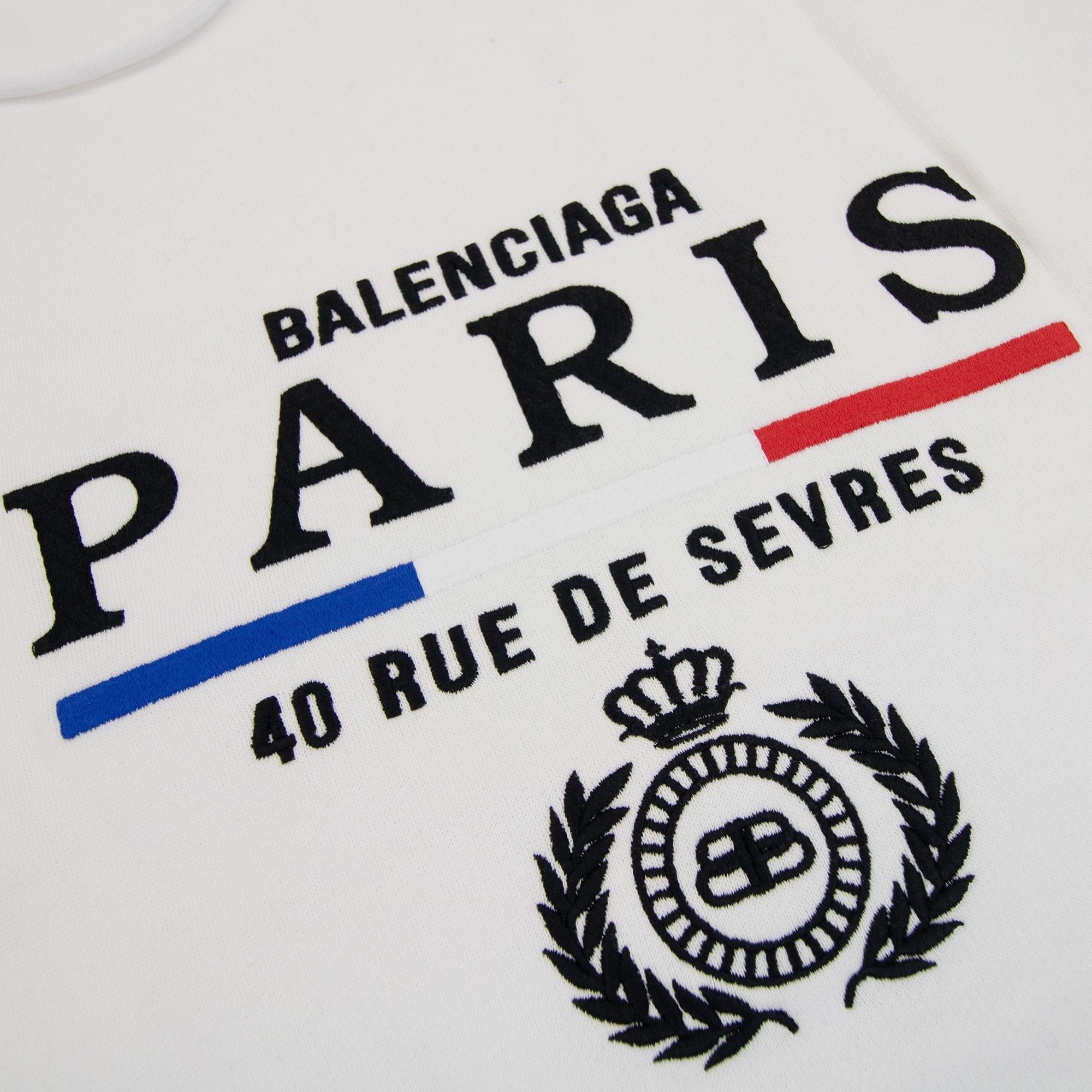 Balenciaga Paris Flag Hoodied Sweatshirt White 9000