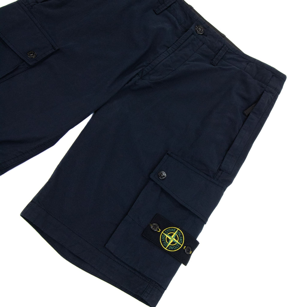 Stone Island L1110 Twill Stretch Tc Cargo Shorts Navy A0020