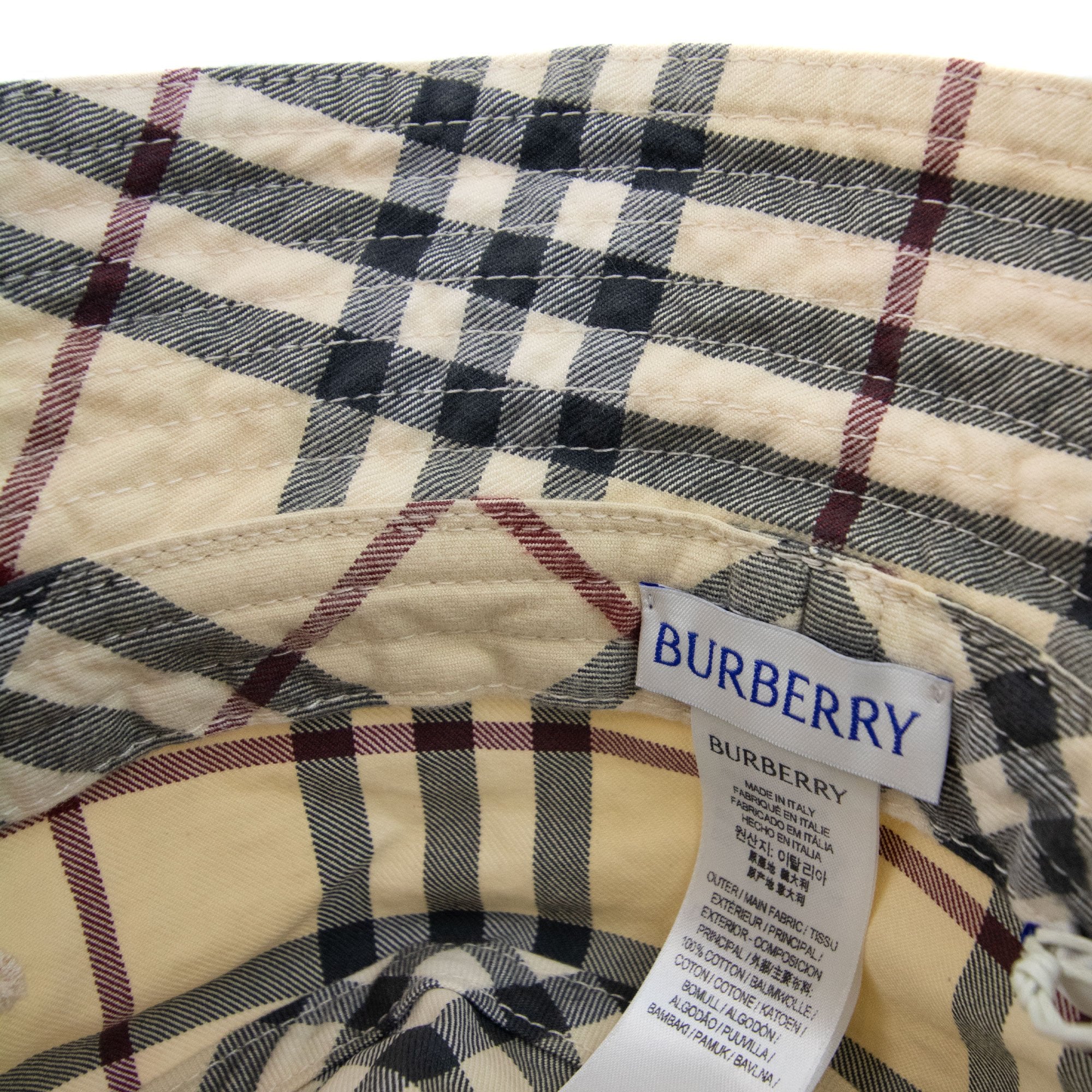 Burberry Check Classic Bucket Hat Stone