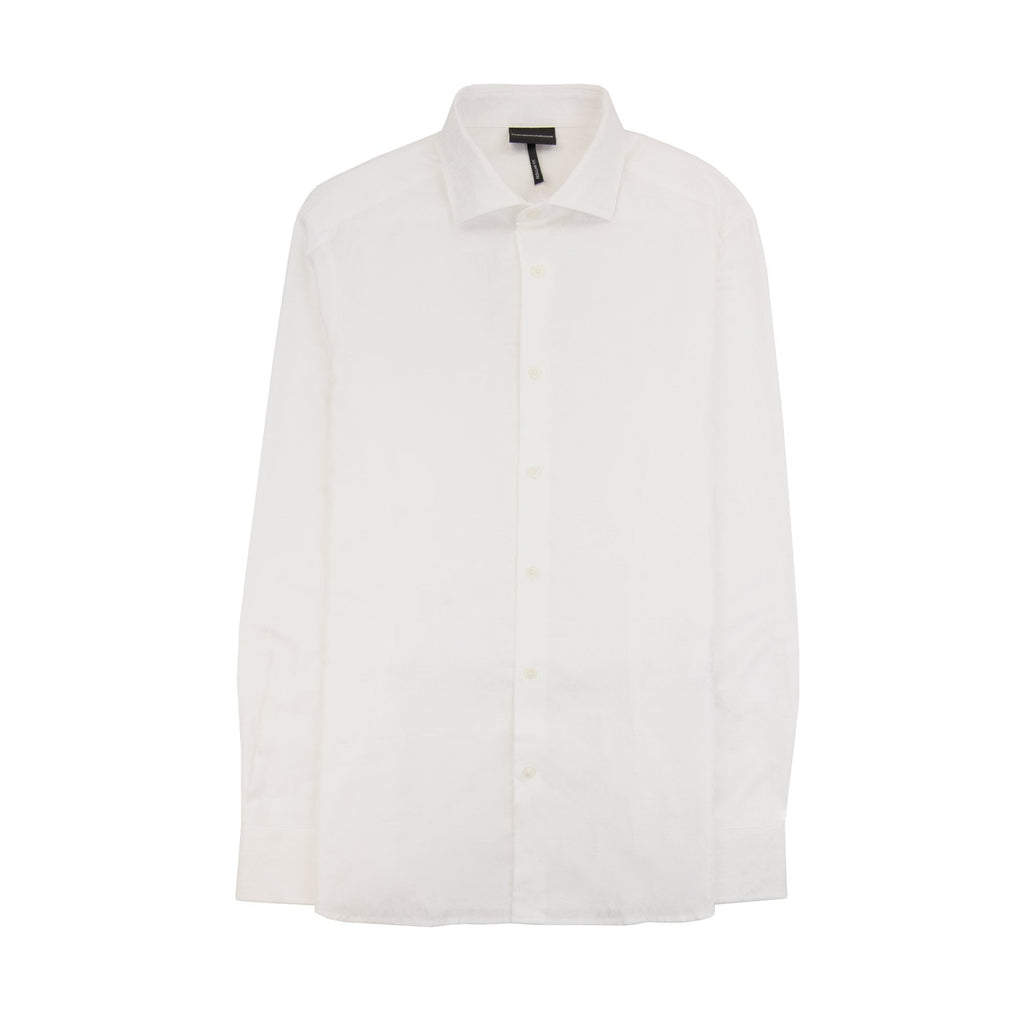 Emporio Armani All Over Logo Long Sleeve Shirt White