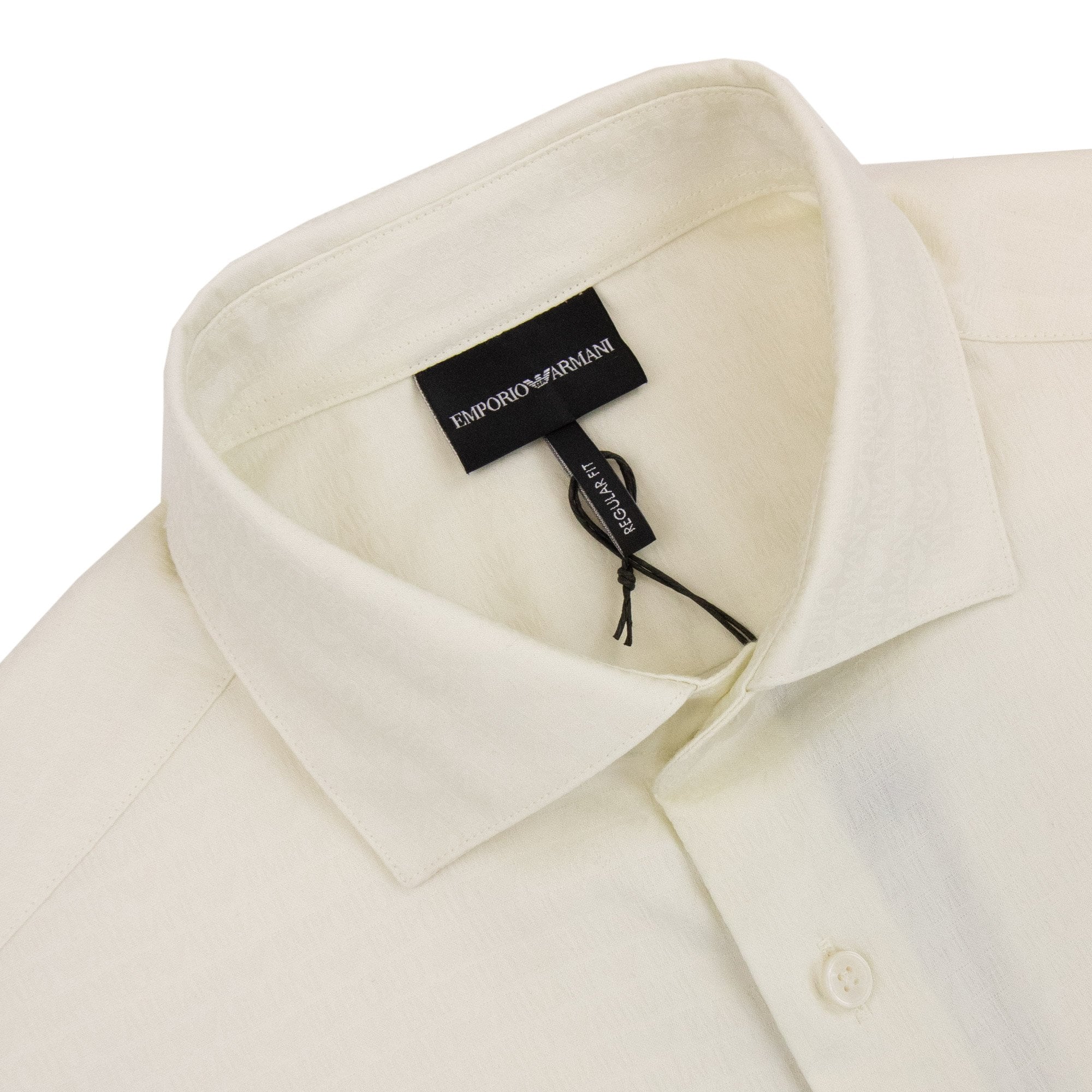 Emporio Armani Micro Logo Lettering Long Sleeve Shirt Off White