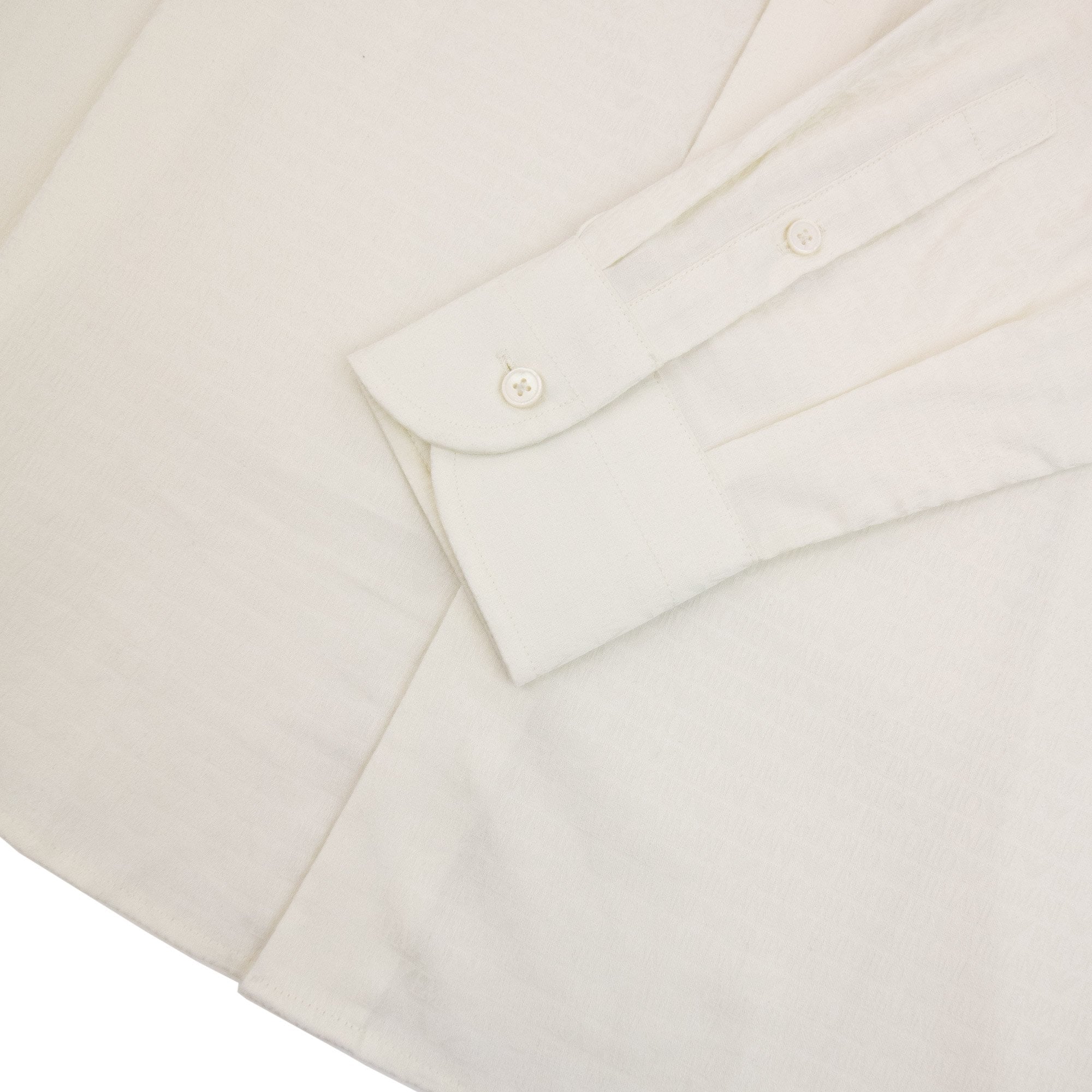 Emporio Armani Micro Logo Lettering Long Sleeve Shirt Off White