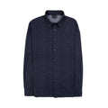 Emporio Armani All Over Flock Logo Lettering Comfortable Chambray Shirt Blue F916