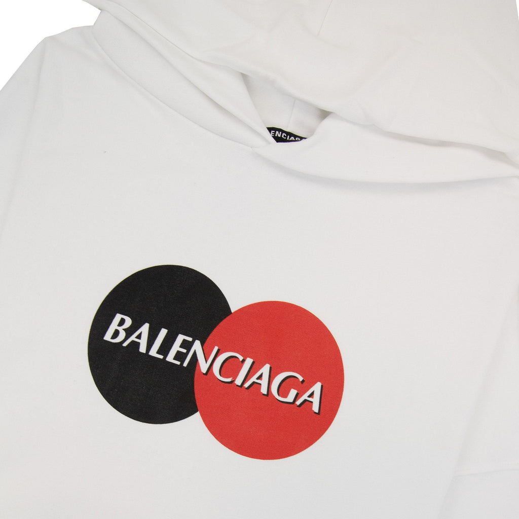 Balenciaga Credit Card Logo Hoodied Sweatshirt White