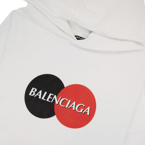 Balenciaga Credit Card Logo Hoodied Sweatshirt White