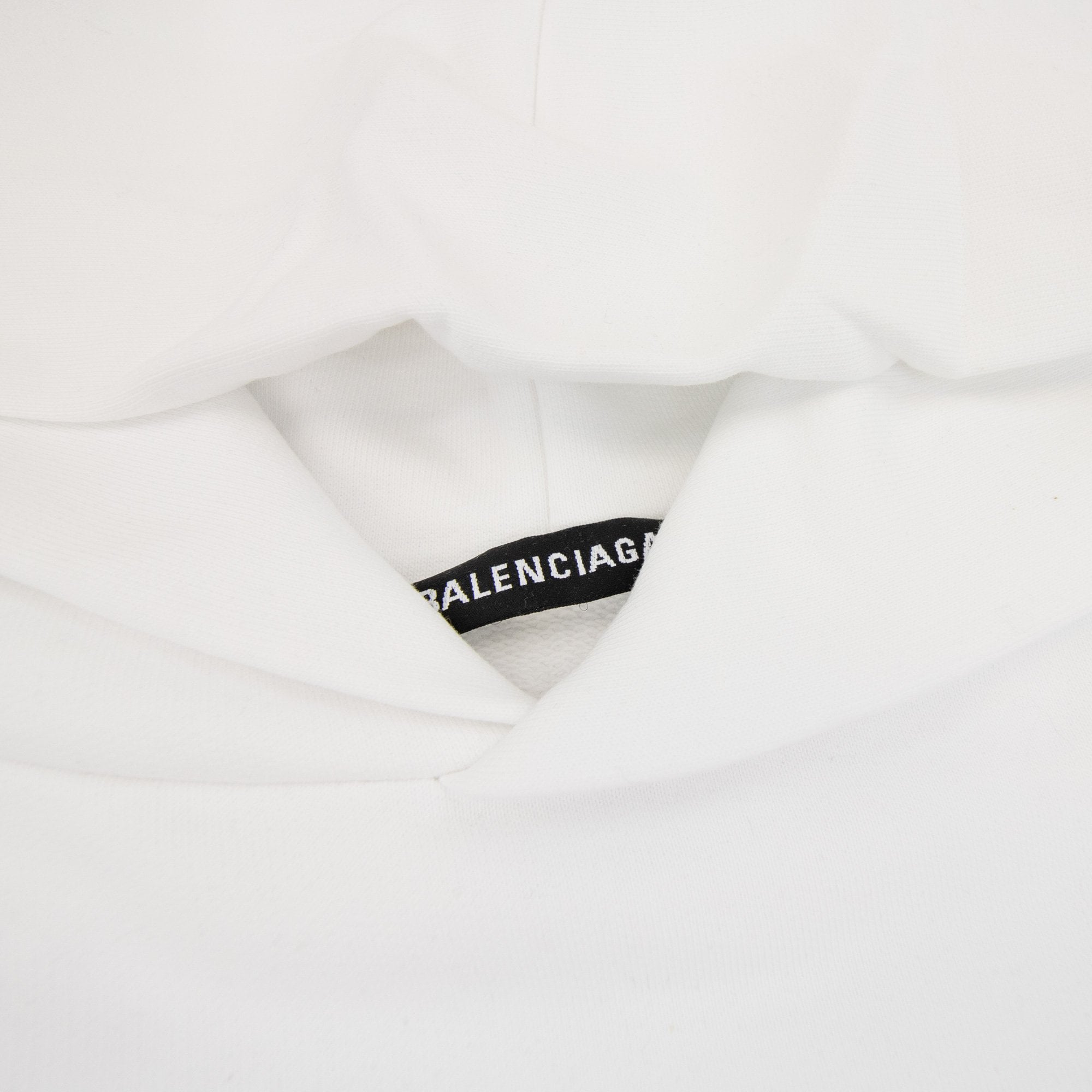 Balenciaga Credit Card Logo Hoodied Sweatshirt White