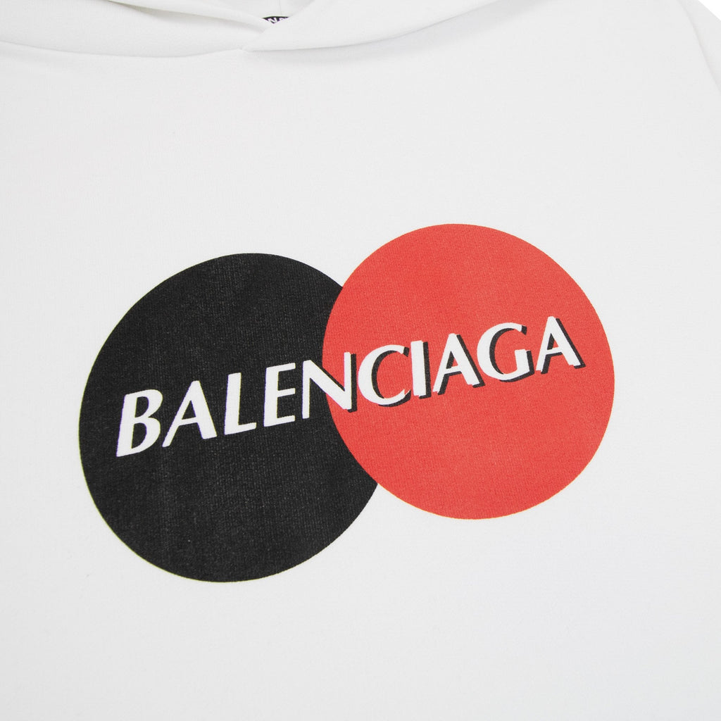 Balenciaga Credit Card Logo Hoodied Sweatshirt White