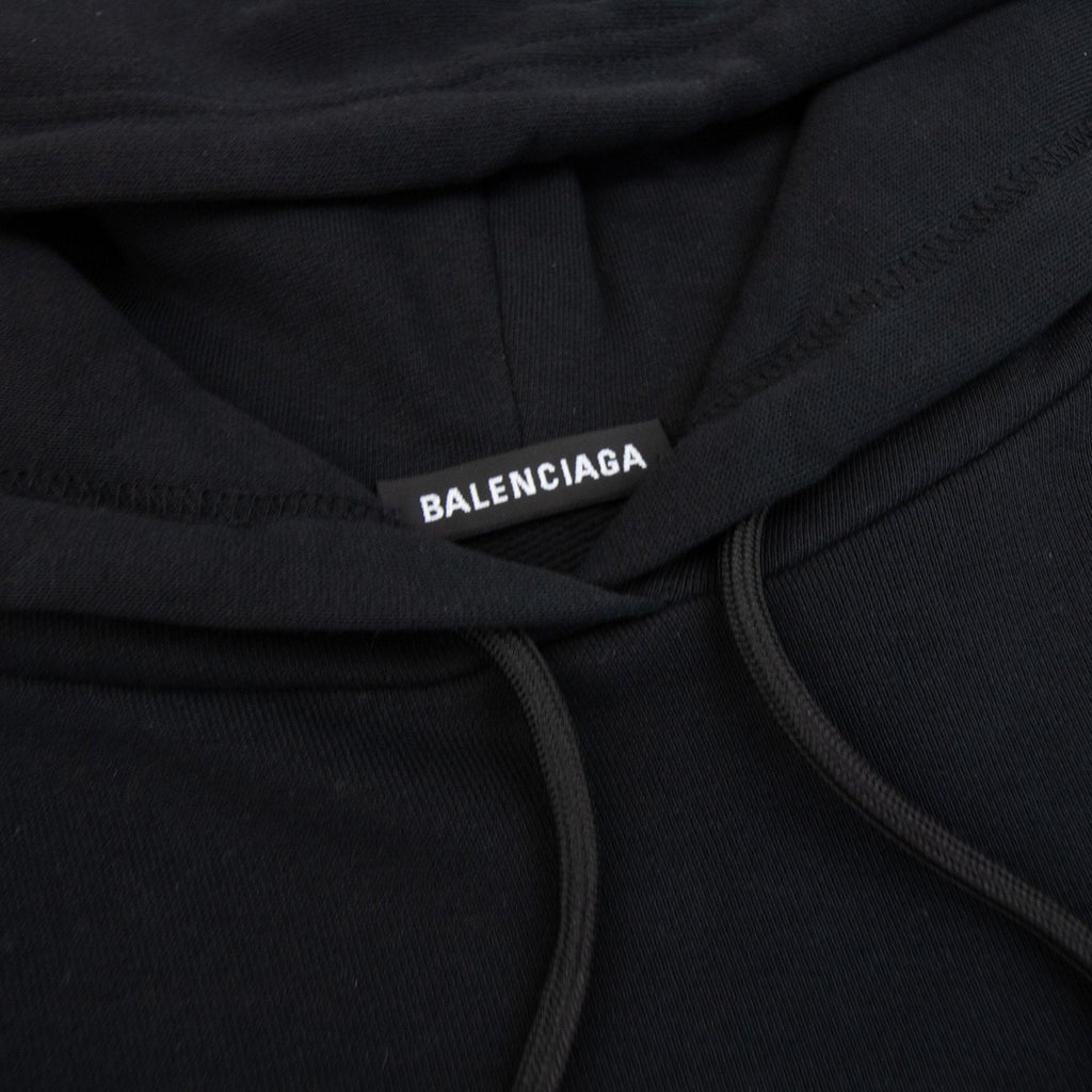 Balenciaga Bb Logo Hoodied Sweatshirt Black