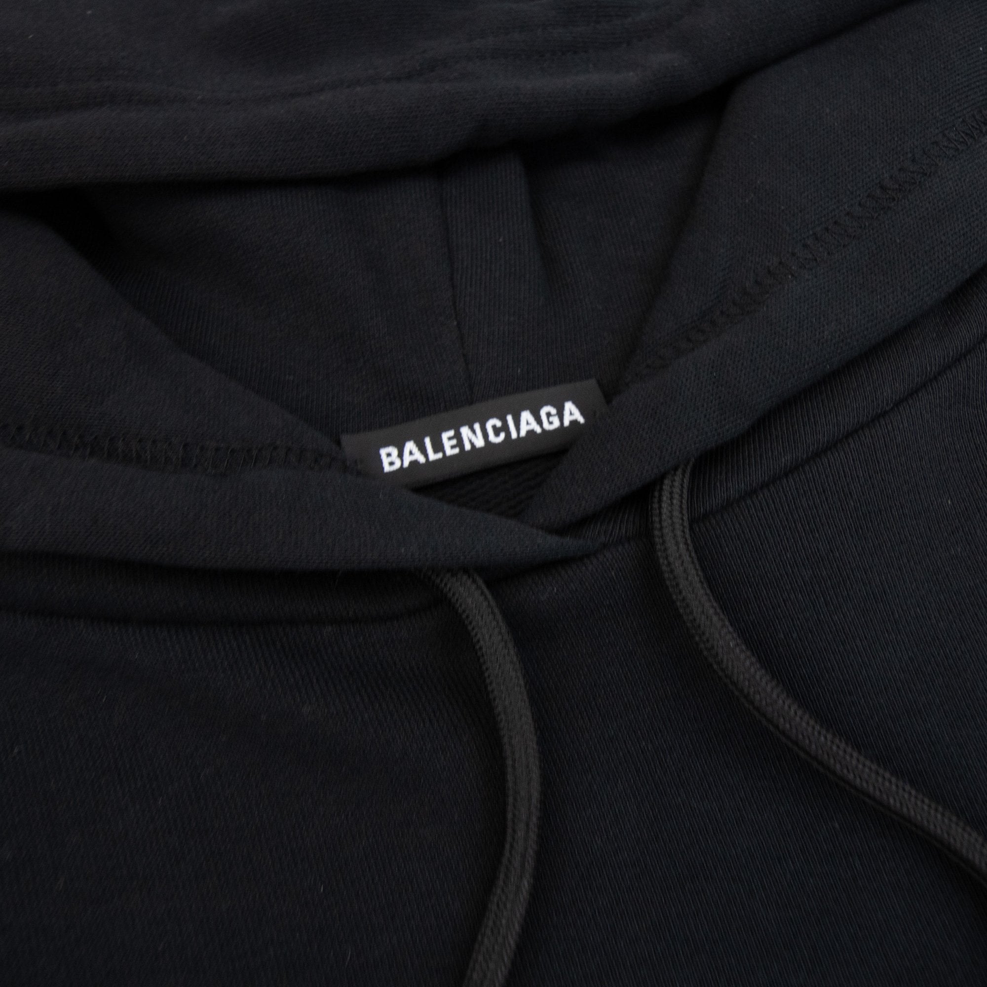 Balenciaga Bb Logo Hoodied Sweatshirt Black