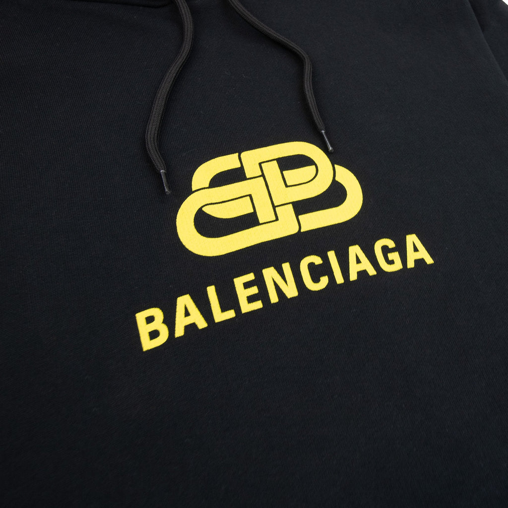Balenciaga Bb Logo Hoodied Sweatshirt Black