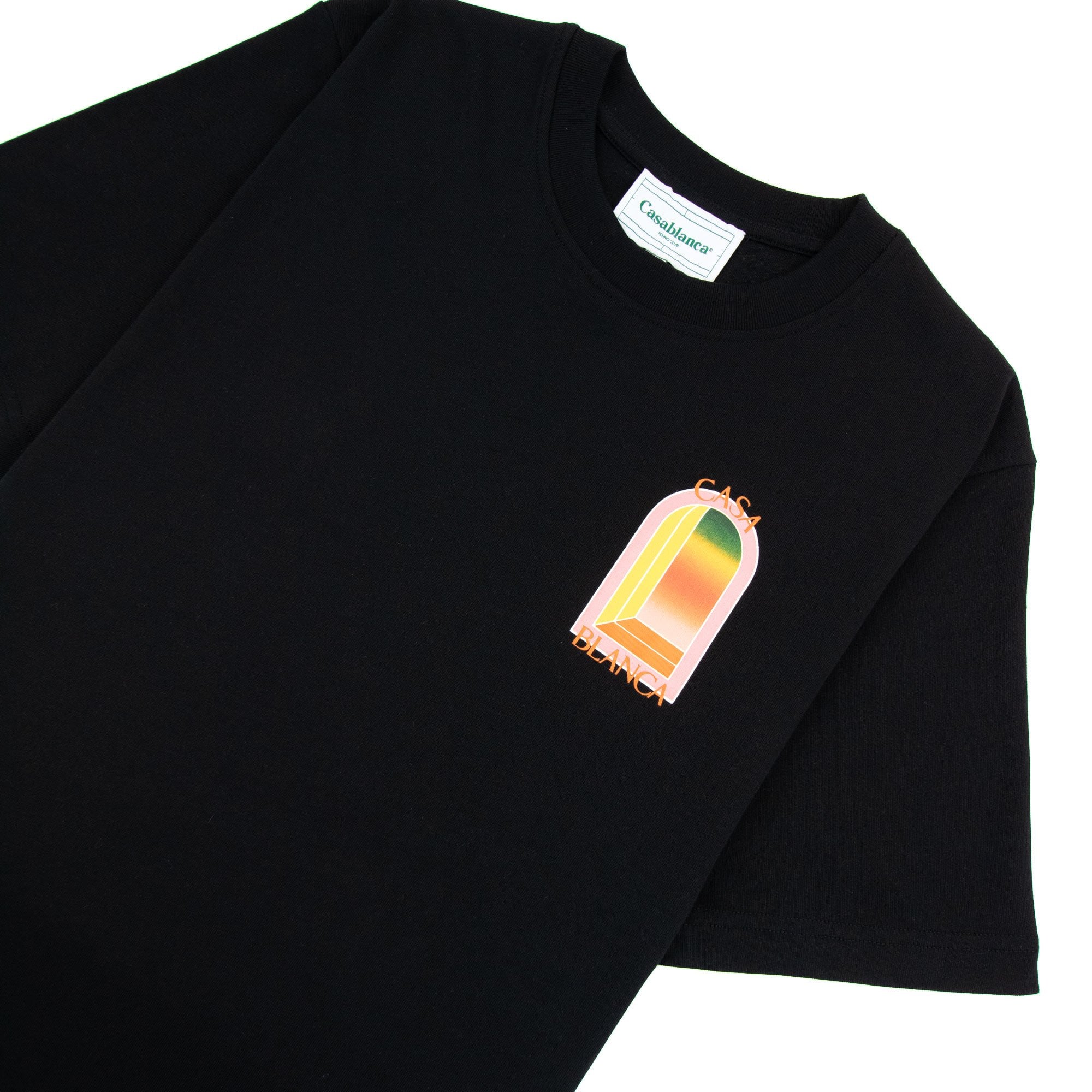 Casablanca Gradient Arch Logo Printed T Shirt Black