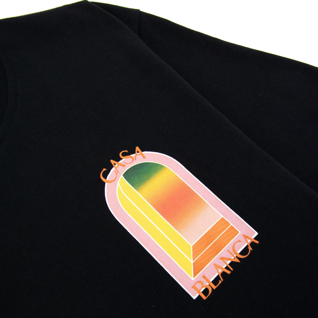 Casablanca Gradient Arch Logo Printed T Shirt Black