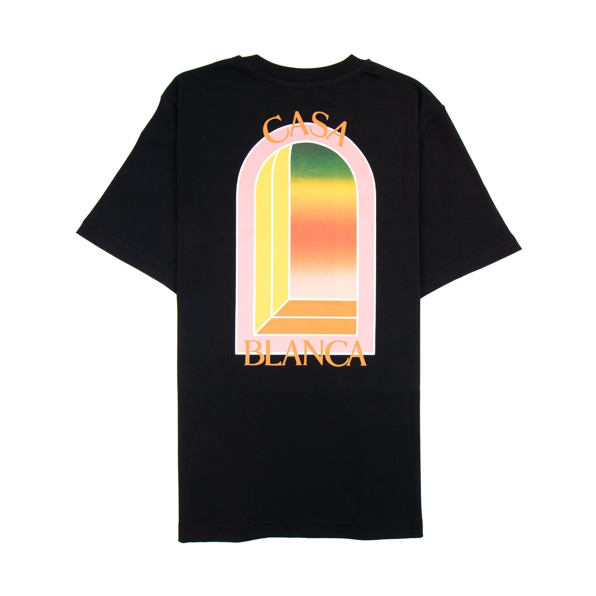 Casablanca Gradient Arch Logo Printed T Shirt Black