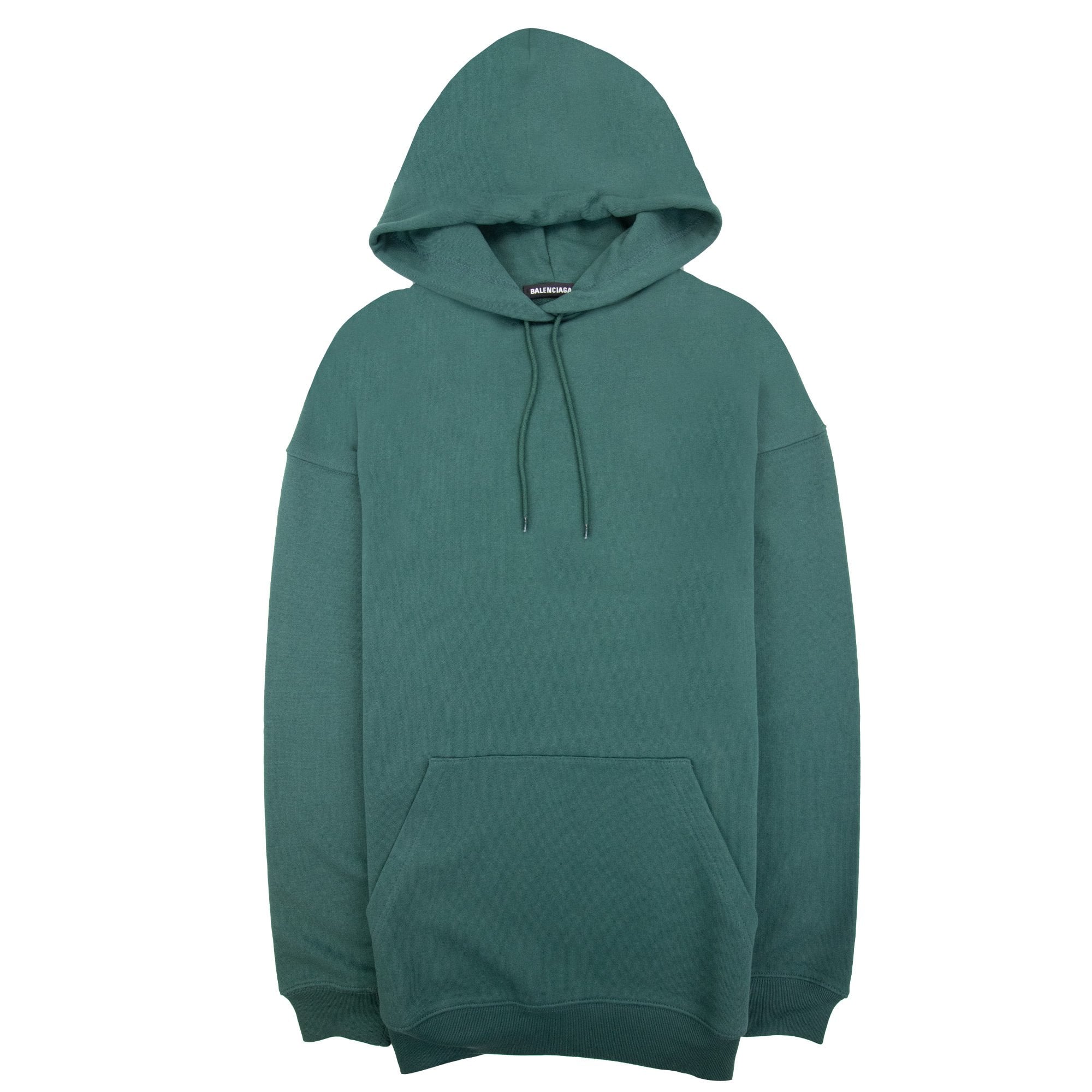 Balenciaga Back Logo Print Hoodied Sweatshirt Dark Green