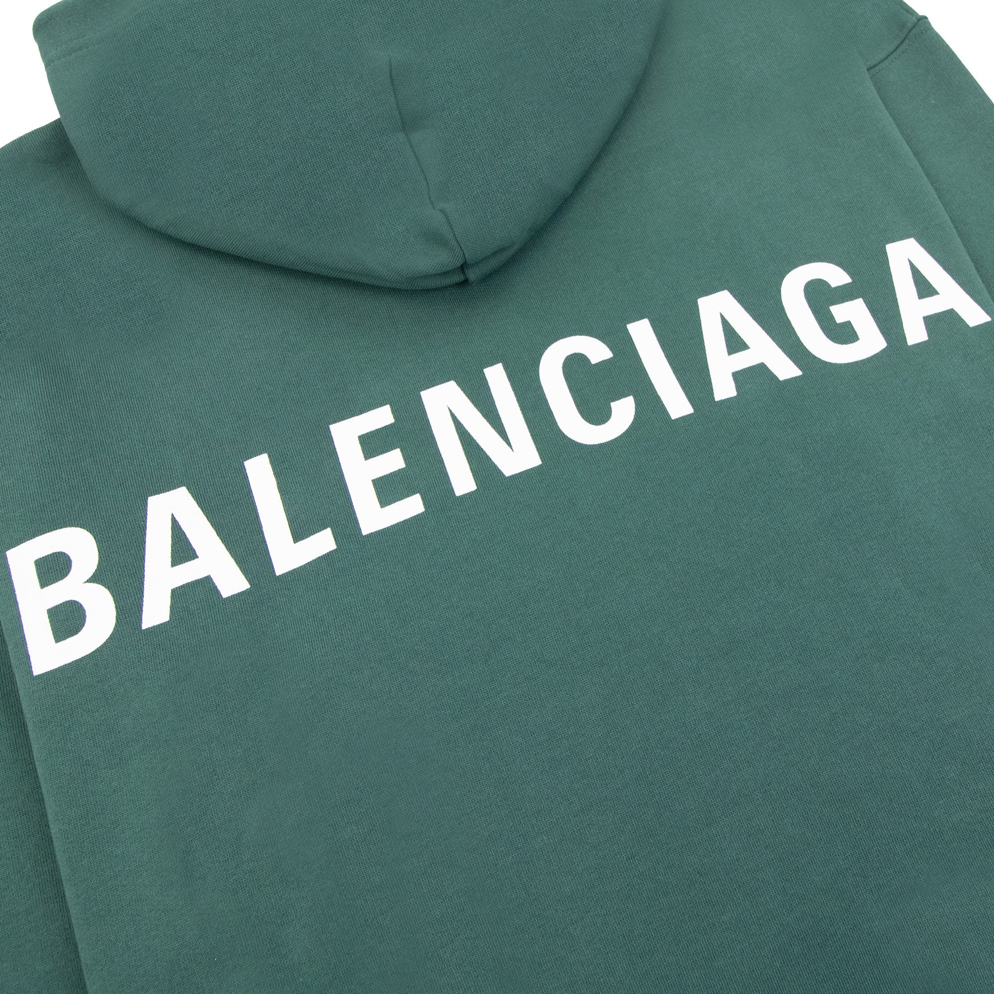 Balenciaga Back Logo Print Hoodied Sweatshirt Dark Green
