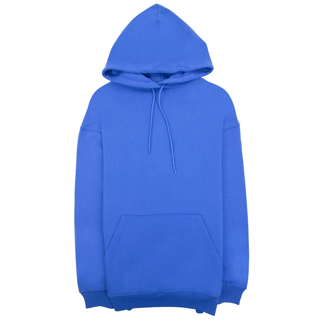 Balenciaga Back Logo Print Hoodied Sweatshirt Blue