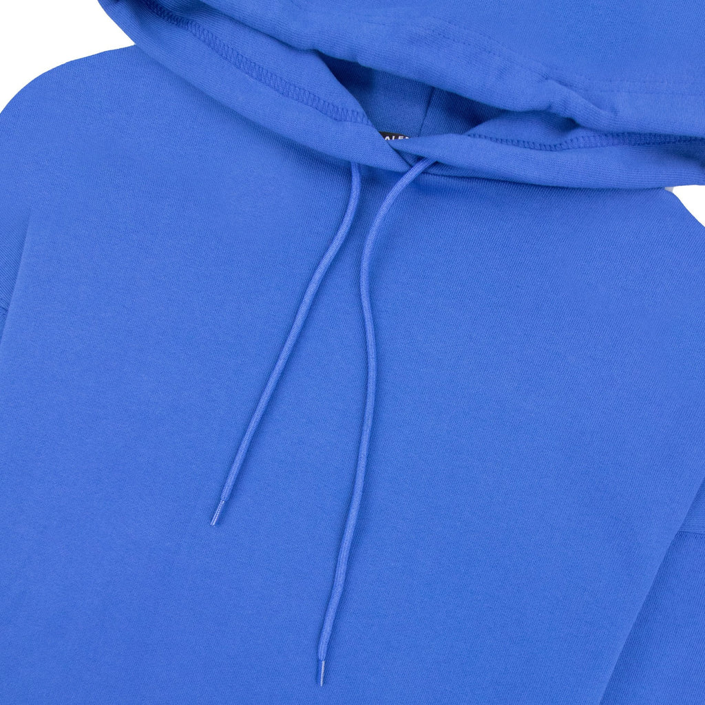 Balenciaga Back Logo Print Hoodied Sweatshirt Blue