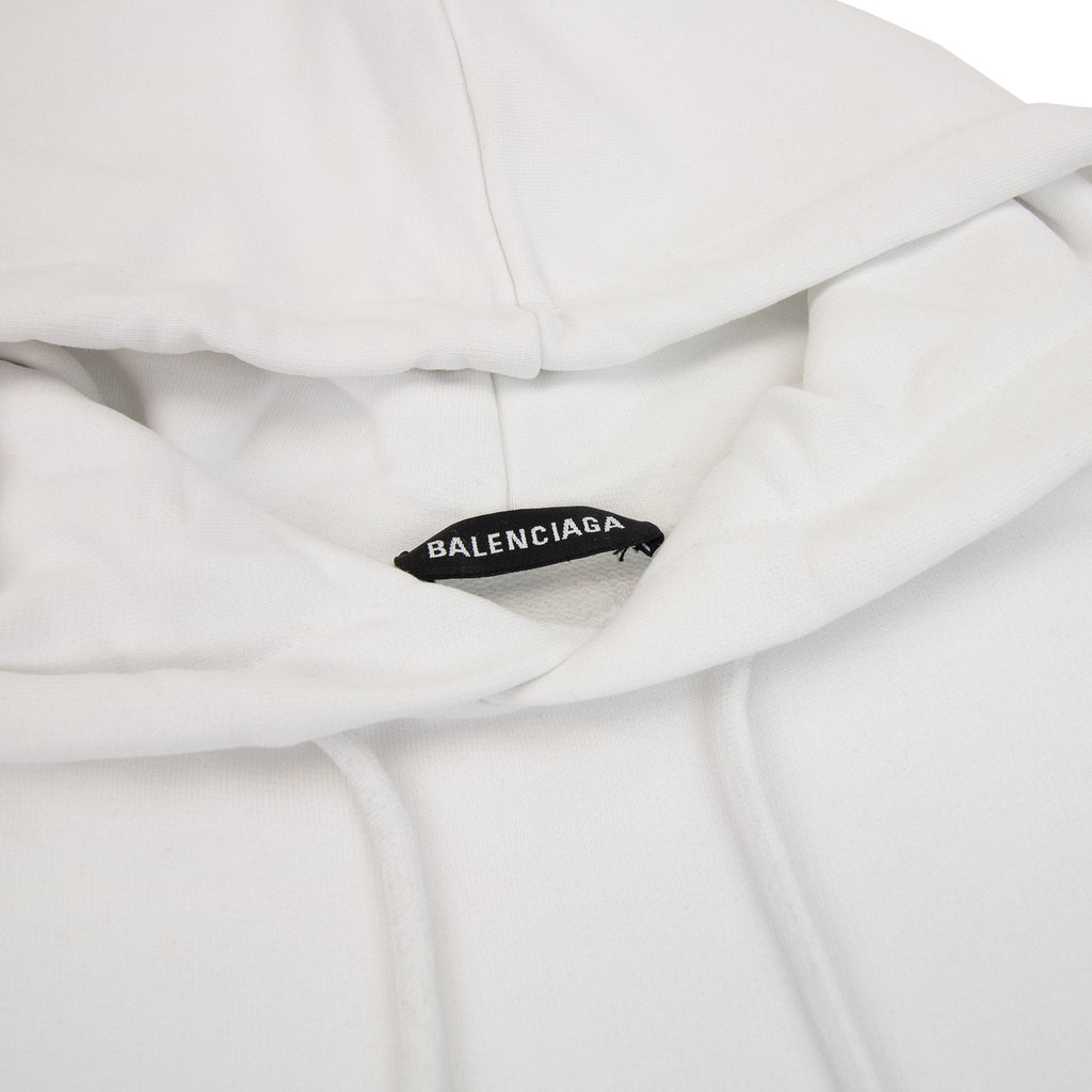 Balenciaga Logo Print Hoodied Sweatshirt White 9040