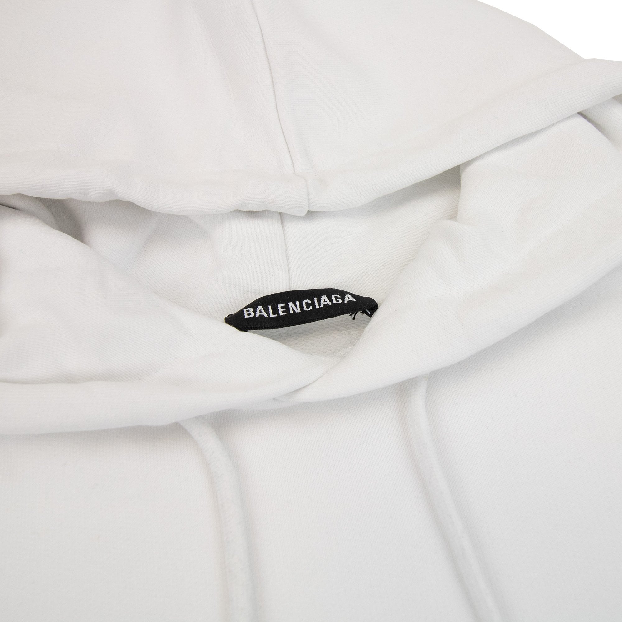 Balenciaga Logo Print Hoodied Sweatshirt White 9040