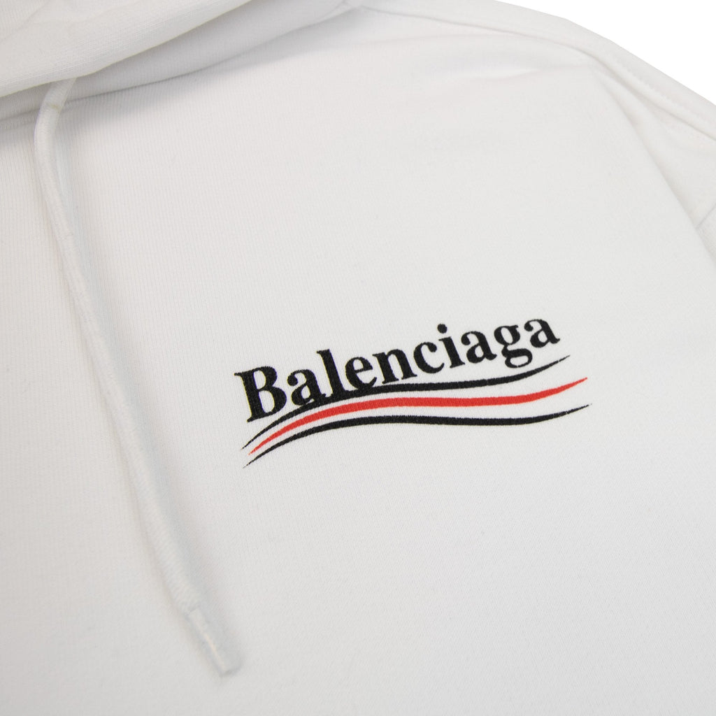 Balenciaga Logo Print Hoodied Sweatshirt White 9040