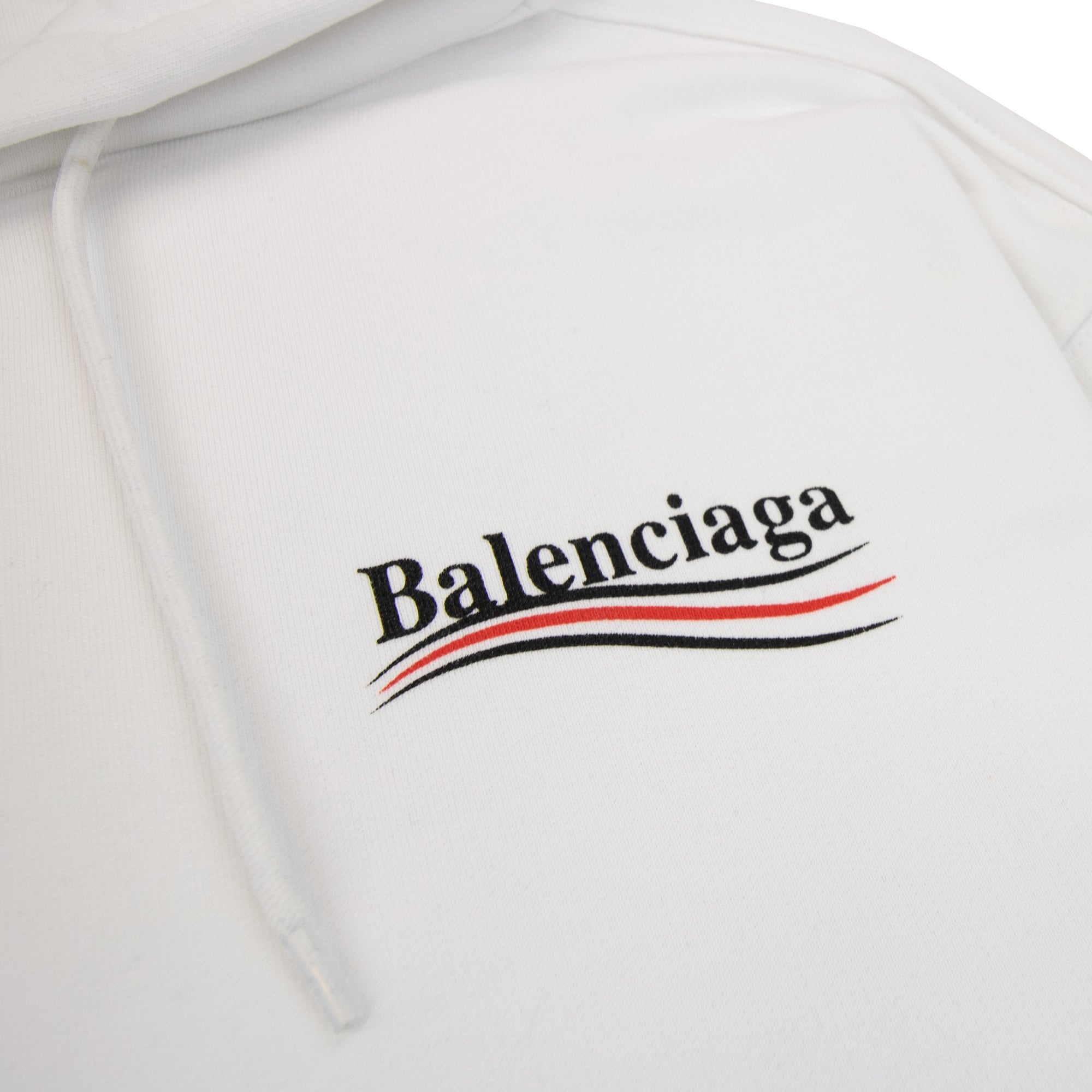 Balenciaga Logo Print Hoodied Sweatshirt White 9040