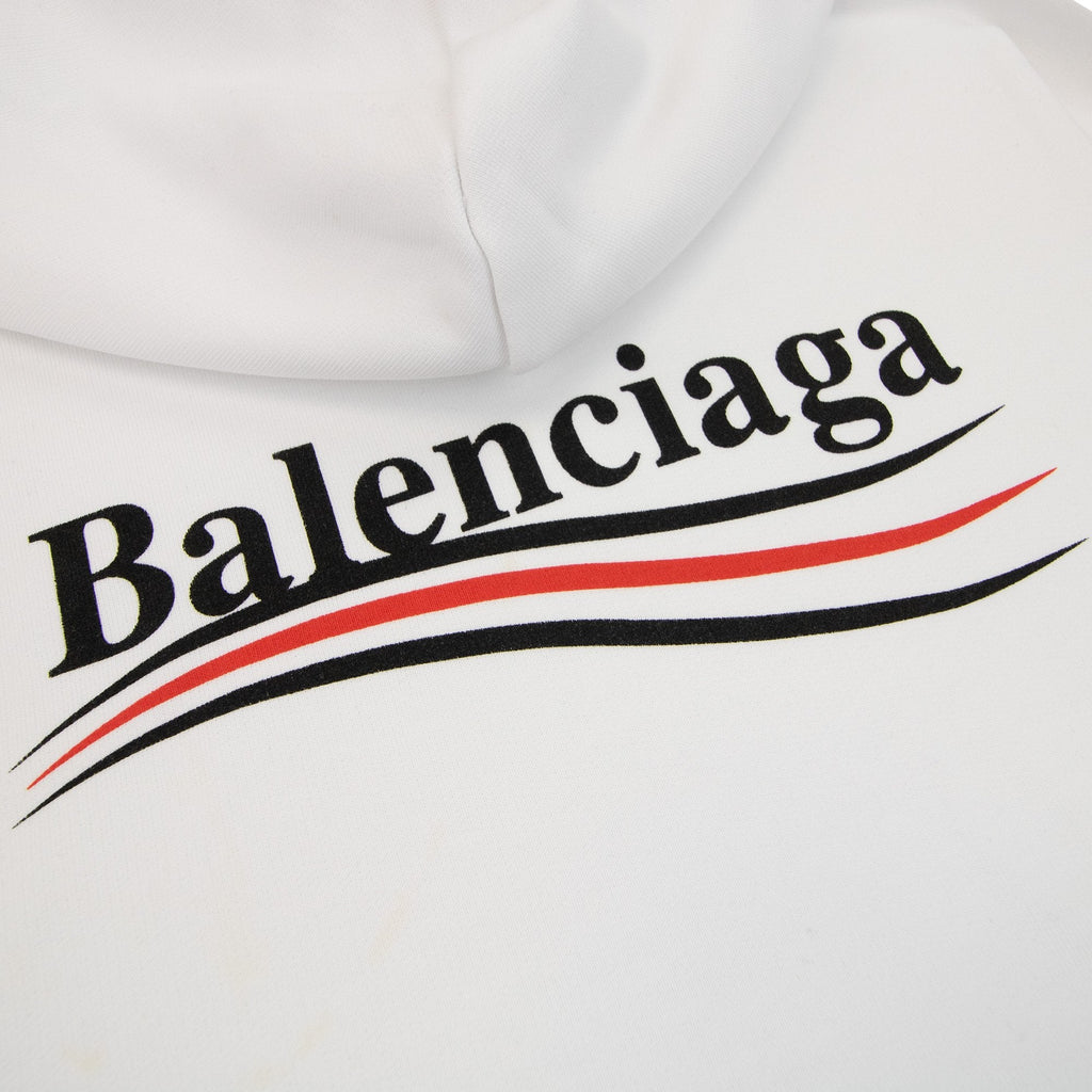 Balenciaga Logo Print Hoodied Sweatshirt White 9040