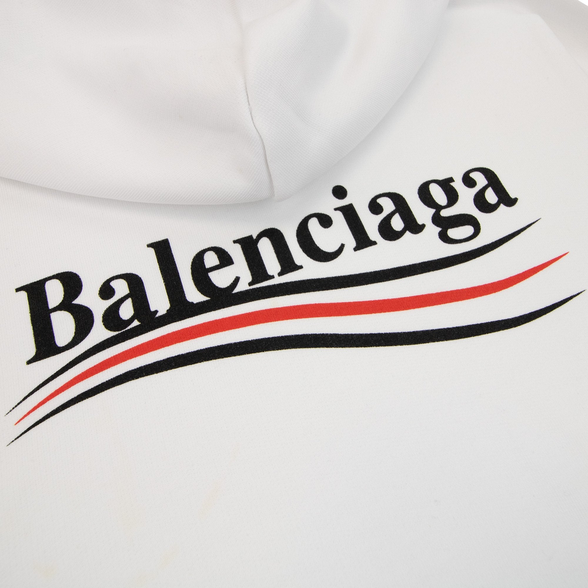 Balenciaga Logo Print Hoodied Sweatshirt White 9040