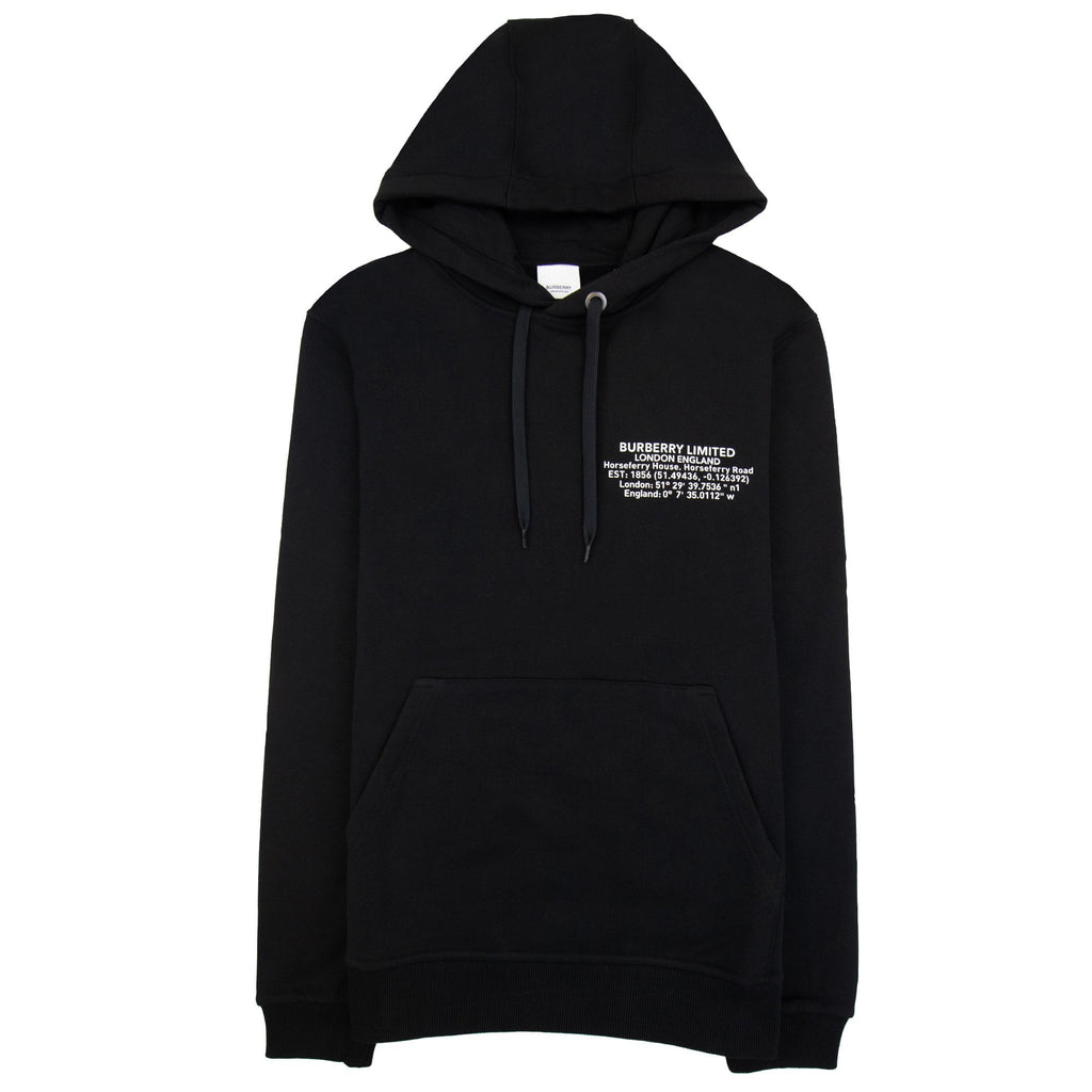 Burberry Allen Adress Printed Hoodied Sweatshirt Black