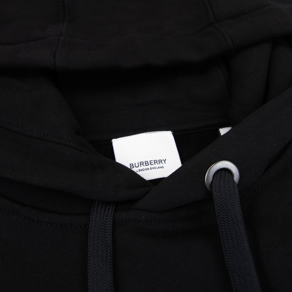 Burberry Allen Adress Printed Hoodied Sweatshirt Black