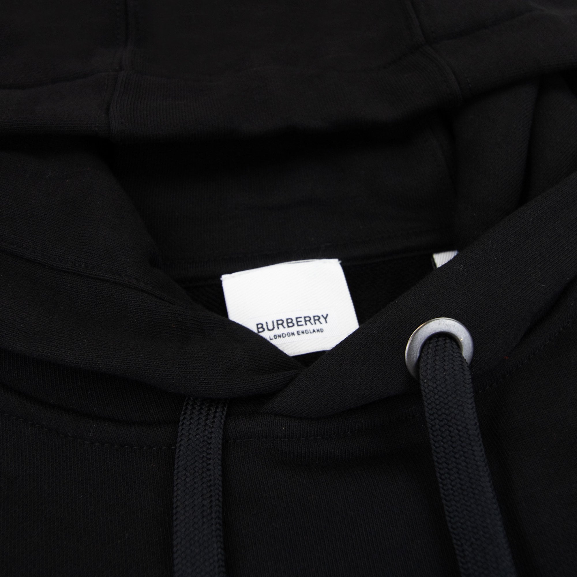 Burberry Allen Adress Printed Hoodied Sweatshirt Black