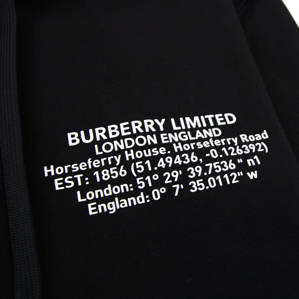 Burberry Allen Adress Printed Hoodied Sweatshirt Black