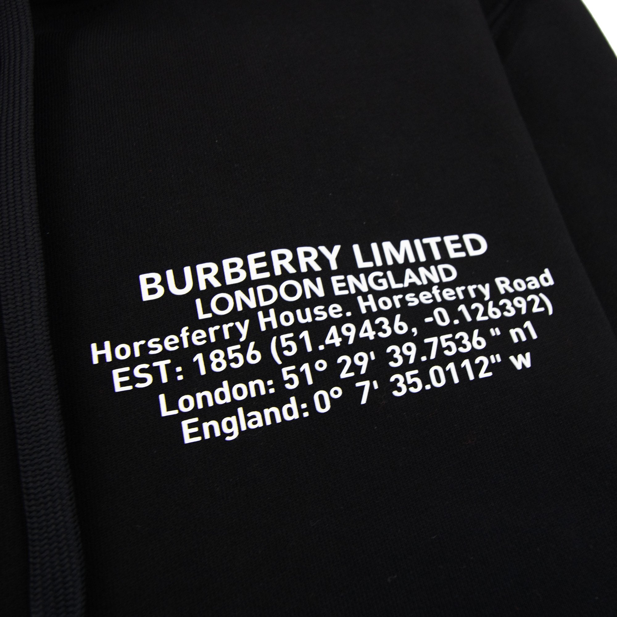 Burberry Allen Adress Printed Hoodied Sweatshirt Black