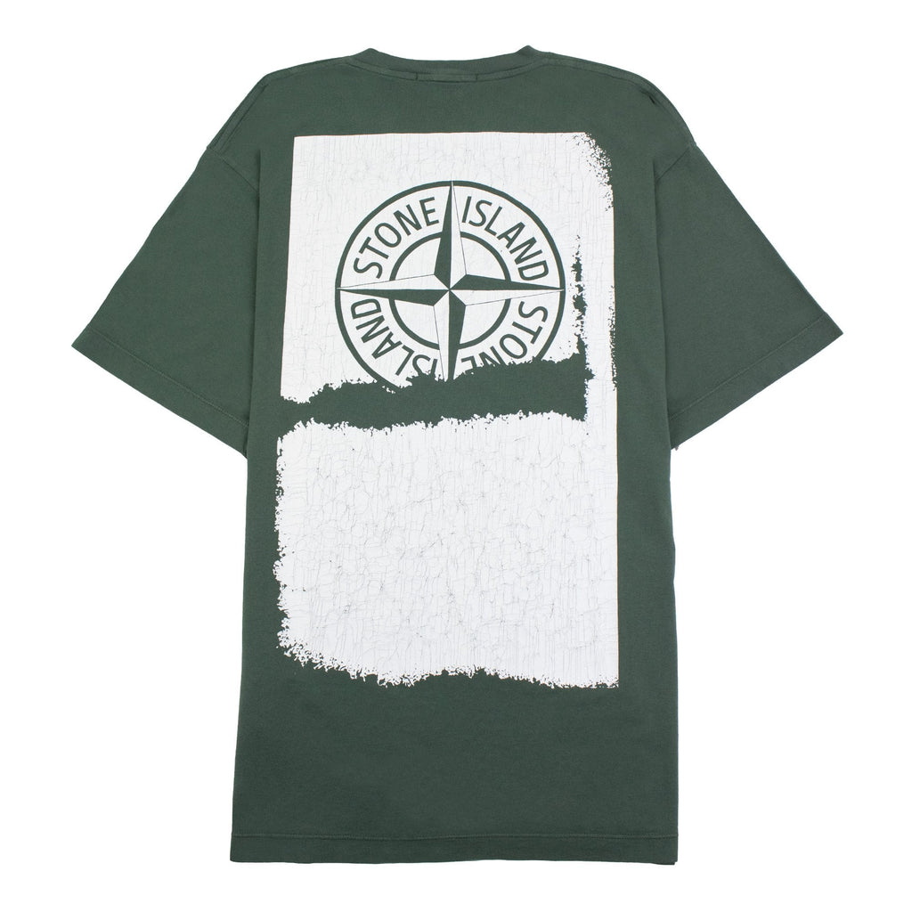 Stone Island 2rc89 Scratched Paint Logo T Shirt Khaki V0059