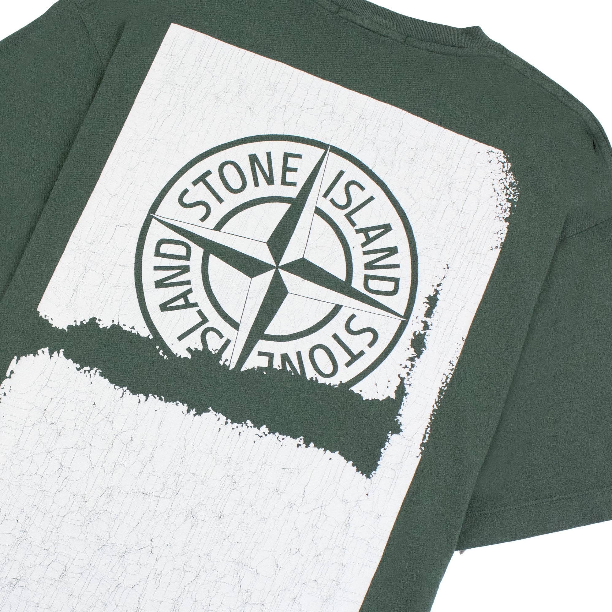 Stone Island 2rc89 Scratched Paint Logo T Shirt Khaki V0059