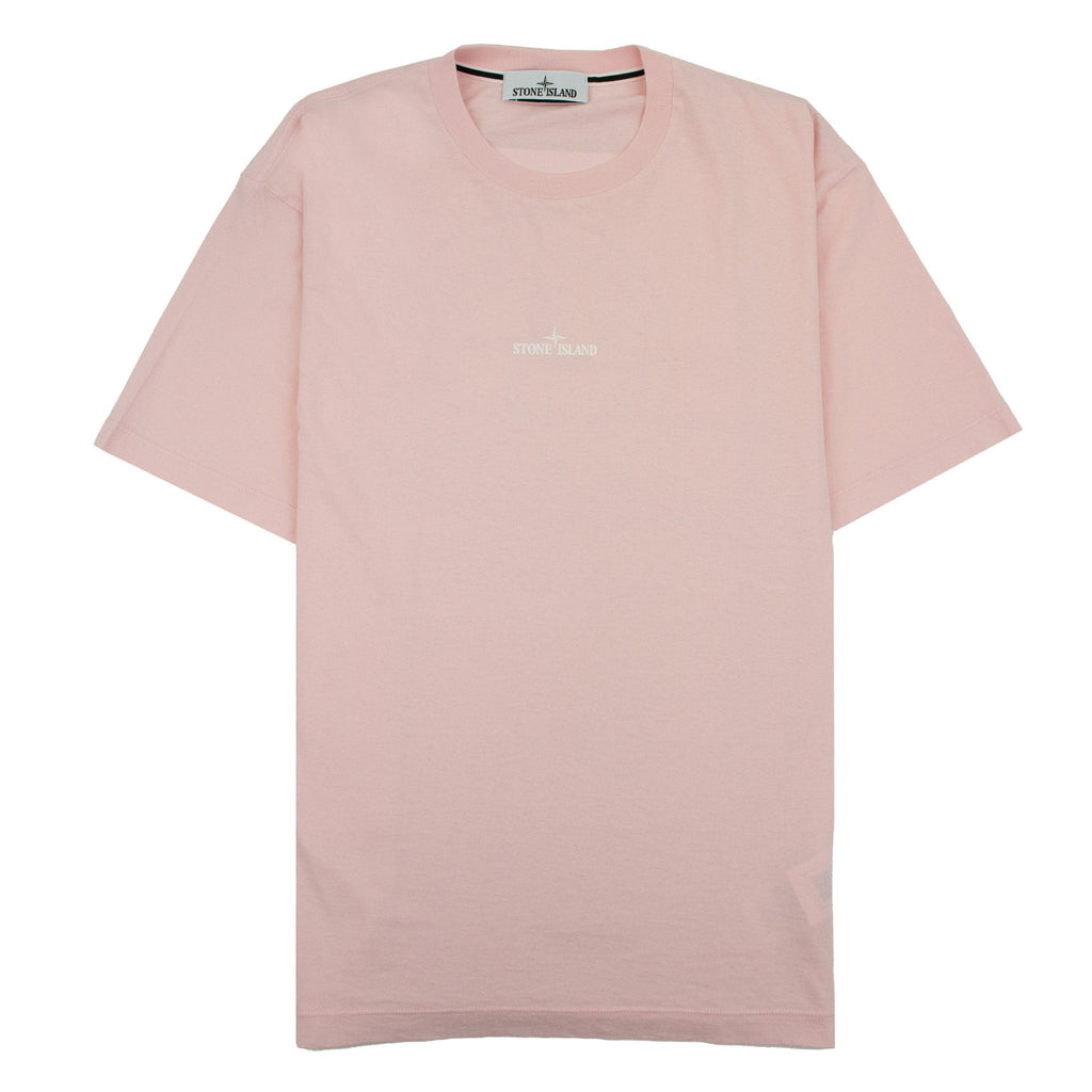 Stone Island 2rc89 Scratched Paint Logo T Shirt Pink V0080