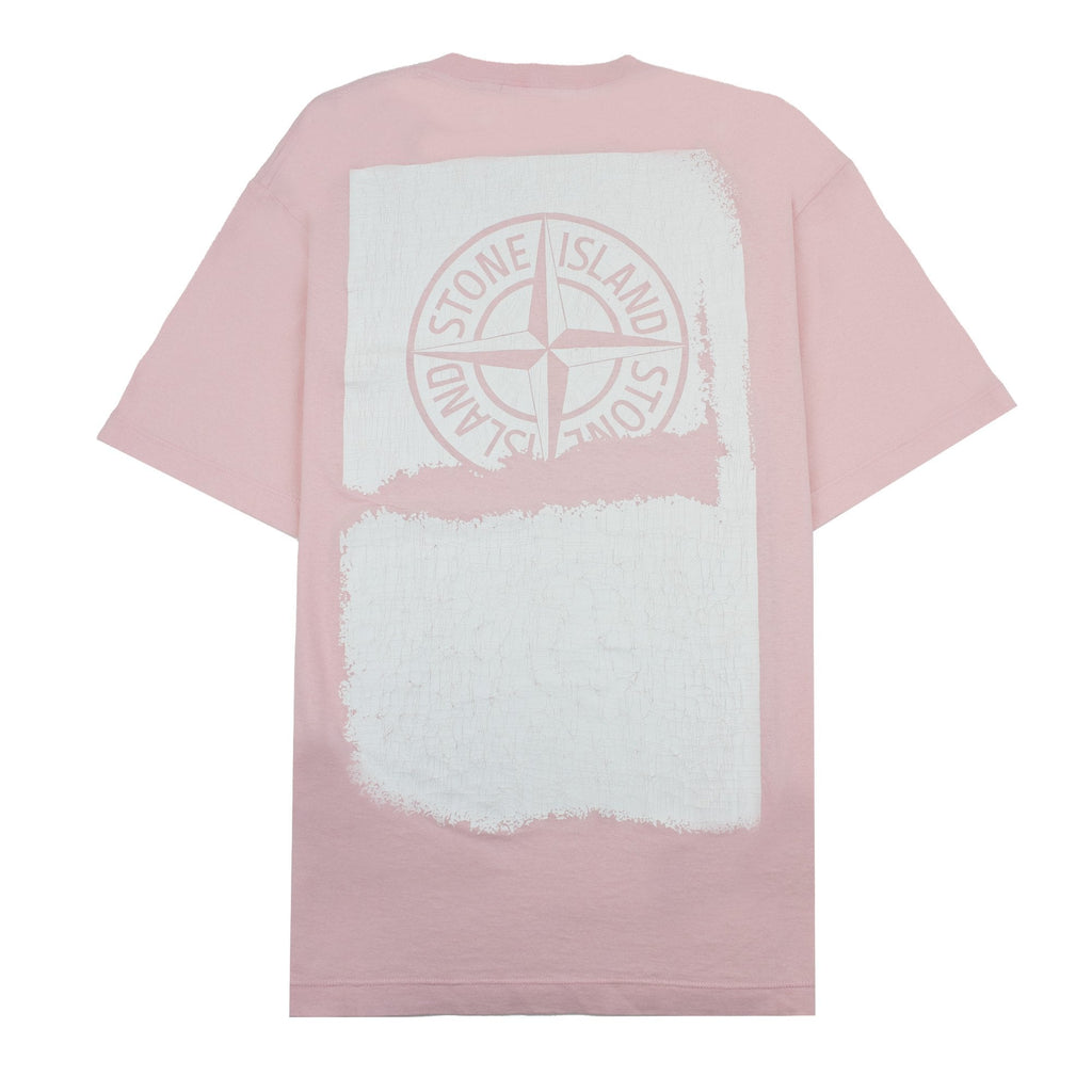 Stone Island 2rc89 Scratched Paint Logo T Shirt Pink V0080