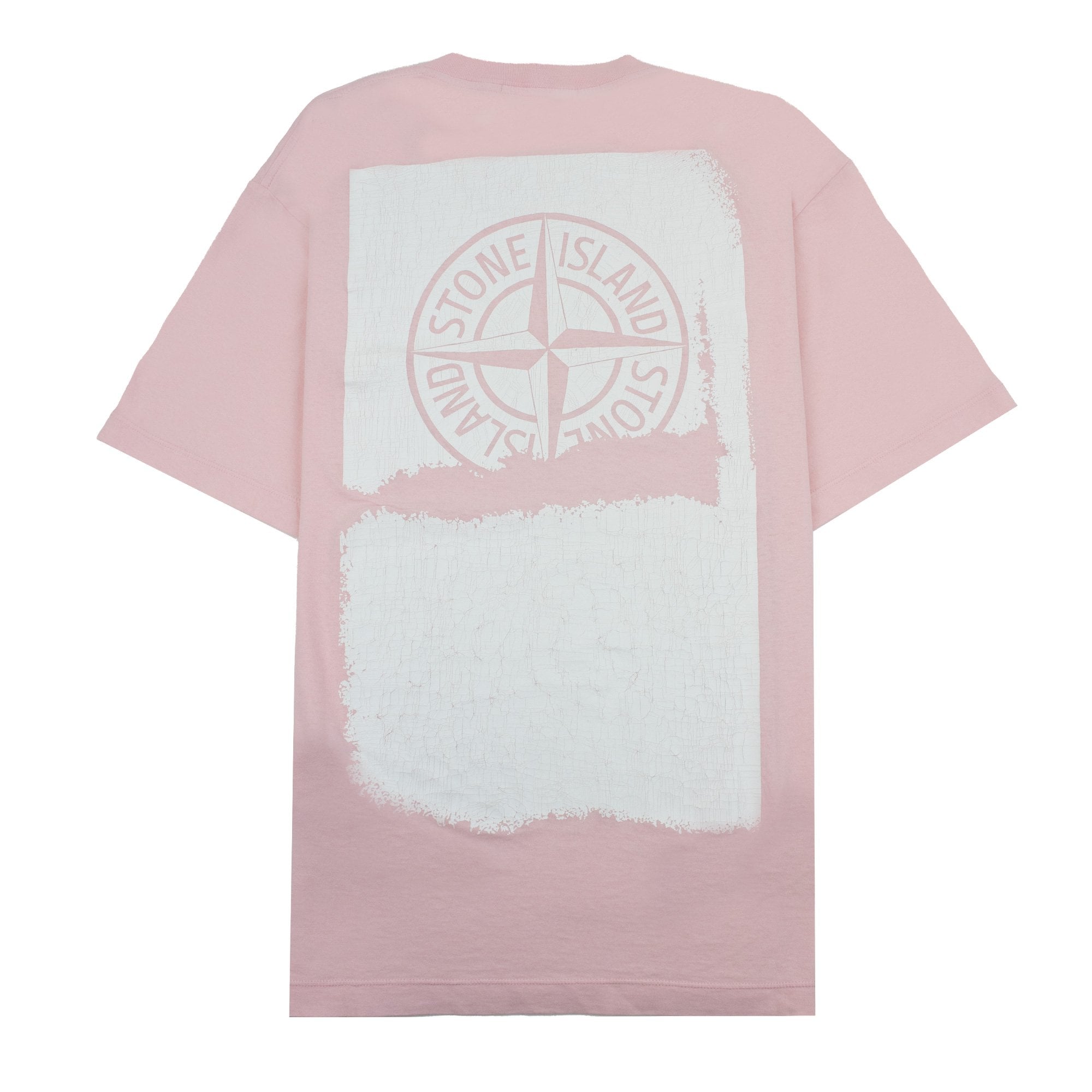 Stone Island 2rc89 Scratched Paint Logo T Shirt Pink V0080