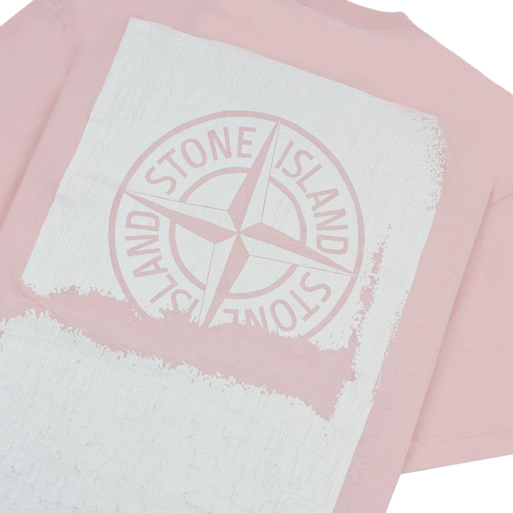 Stone Island 2rc89 Scratched Paint Logo T Shirt Pink V0080