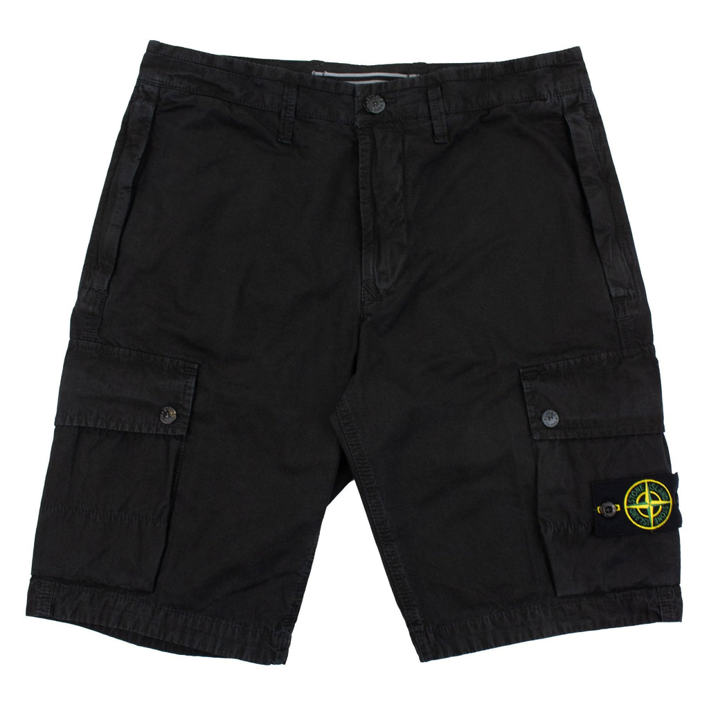 Stone Island L11wa Garment Dyed Canvas Shorts Black V0029