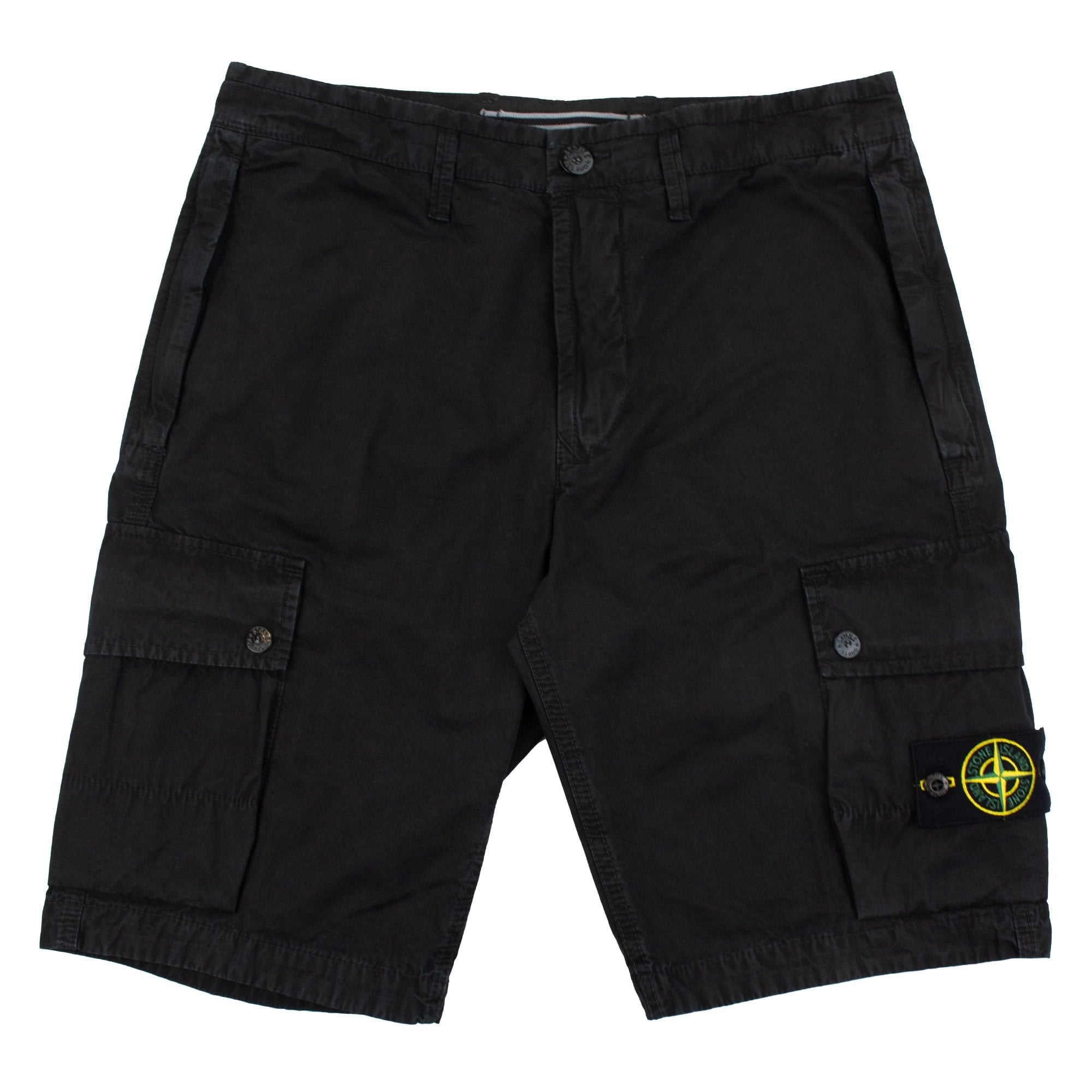 Stone Island L11wa Garment Dyed Canvas Shorts Black V0029