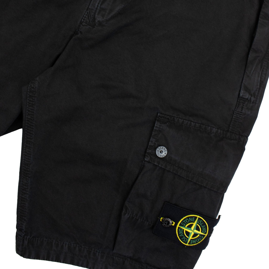Stone Island L11wa Garment Dyed Canvas Shorts Black V0029
