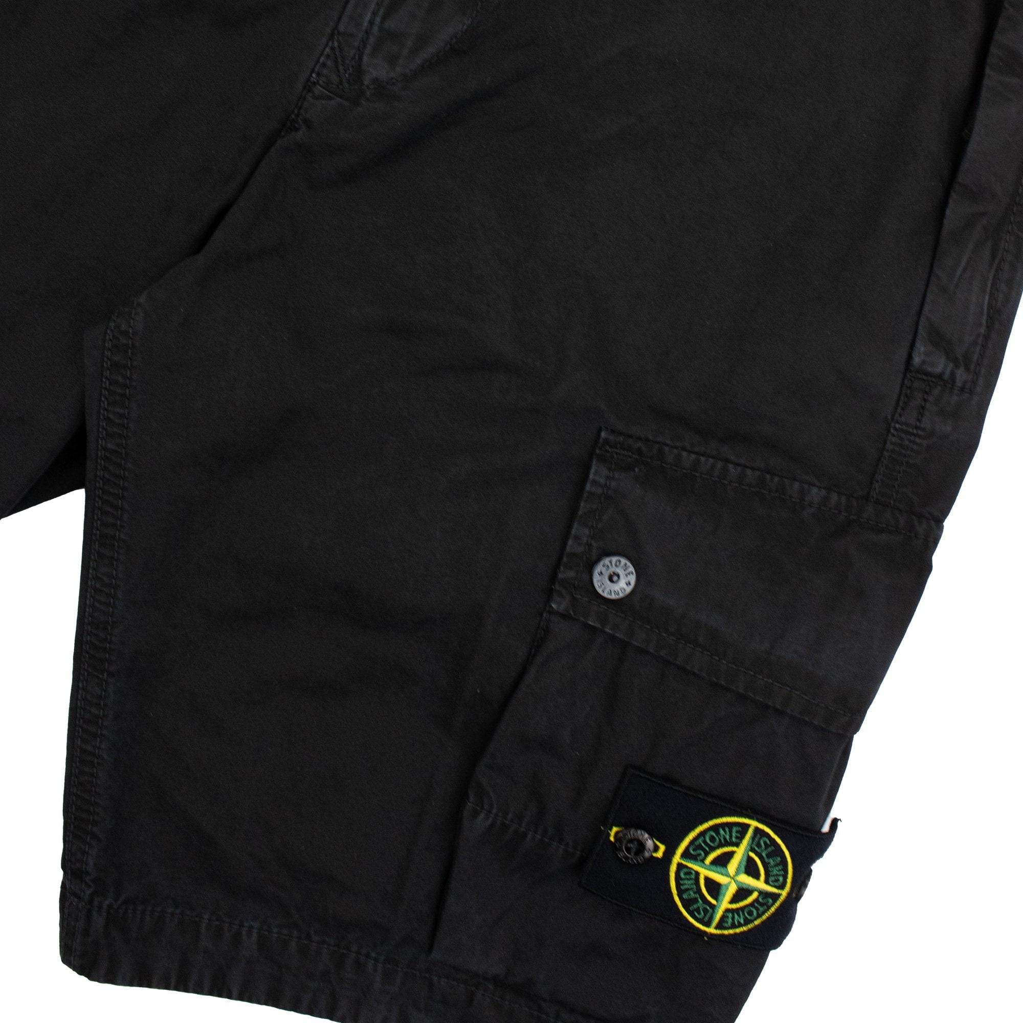 Stone Island L11wa Garment Dyed Canvas Shorts Black V0029