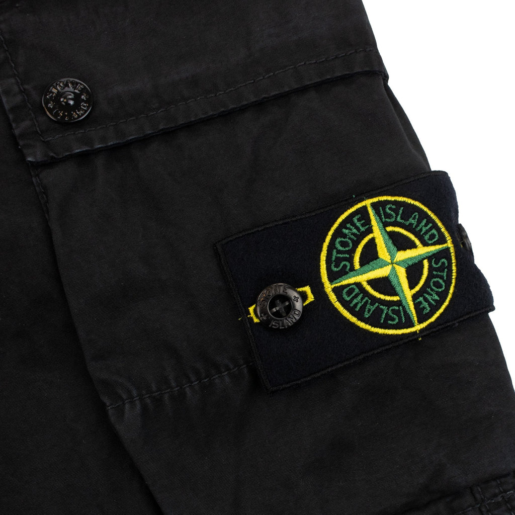 Stone Island L11wa Garment Dyed Canvas Shorts Black V0029