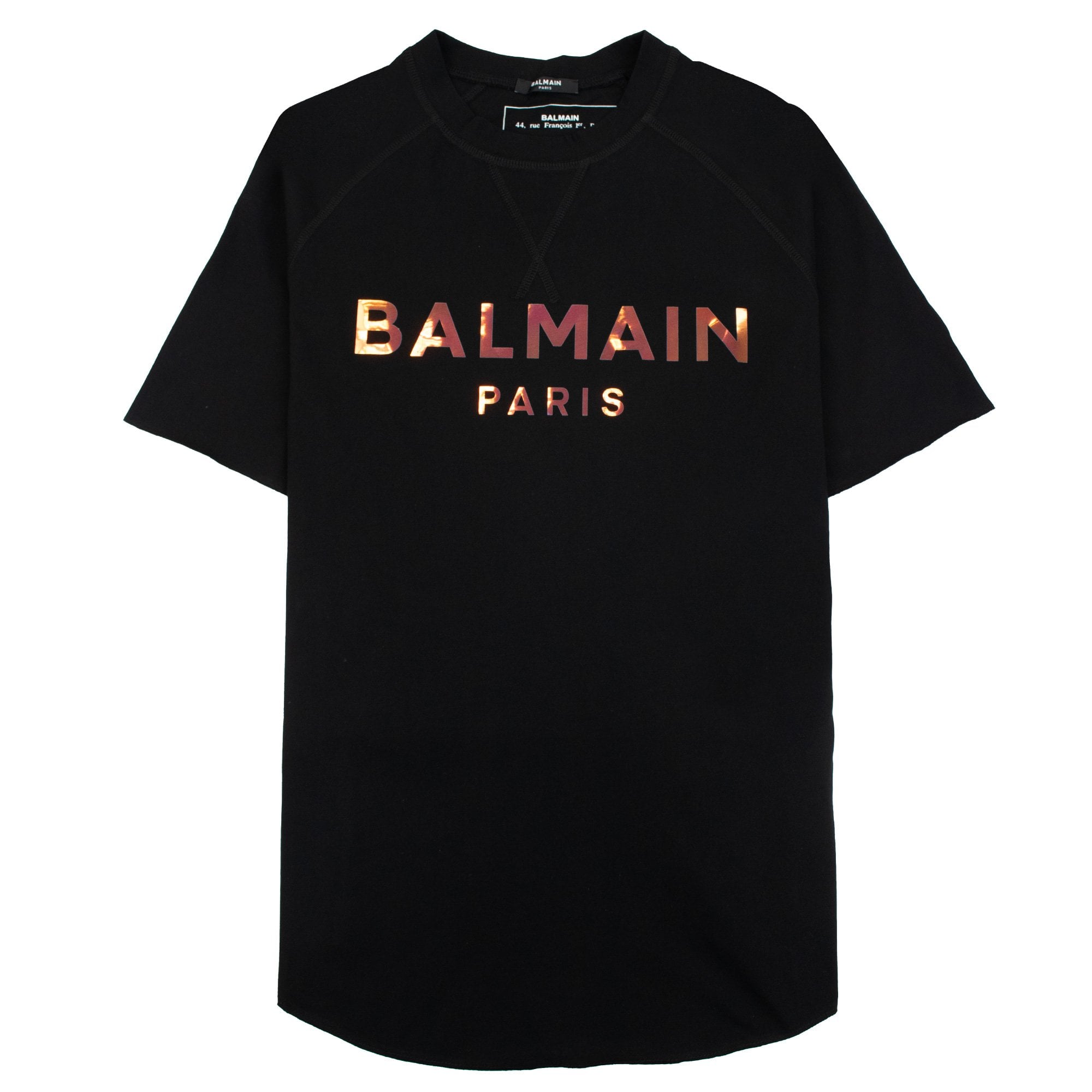 Balmain Paris Metalic Logo T Shirt Black