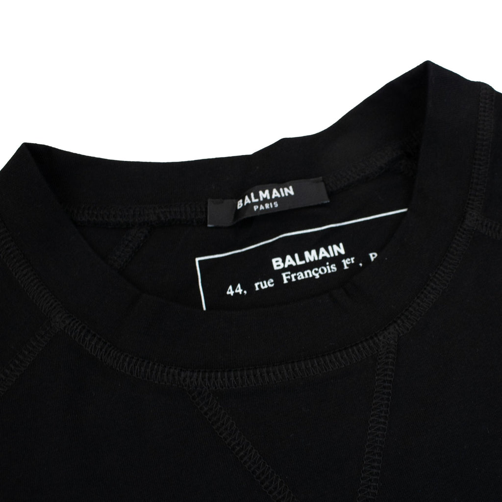 Balmain Paris Metalic Logo T Shirt Black