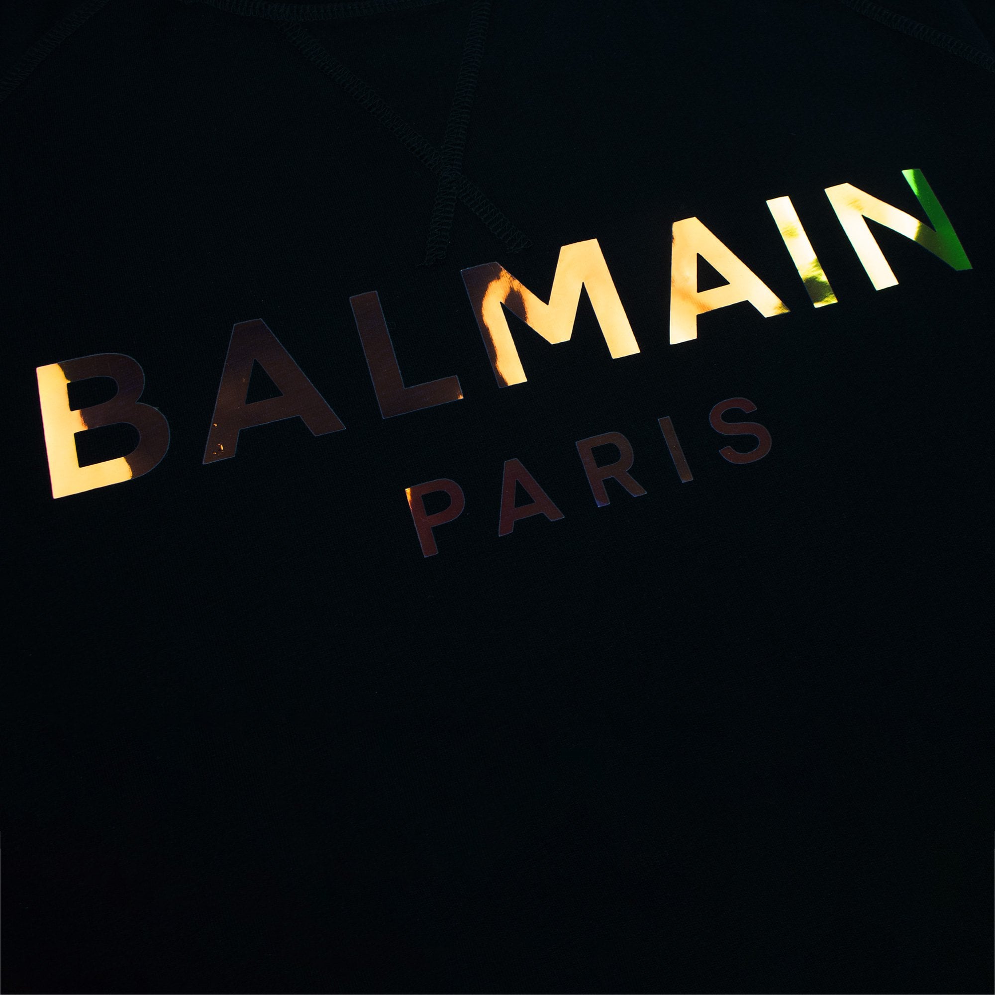 Balmain Paris Metalic Logo T Shirt Black